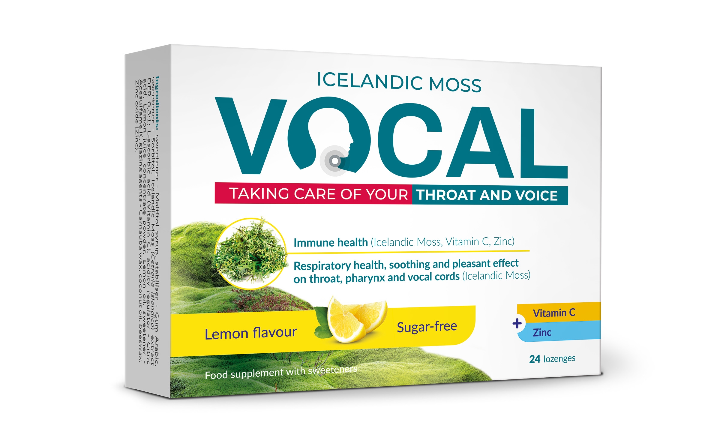 VOCAL sūkājamās pastilas ar citronu garšu, 24 gab. - Produkta attēls 