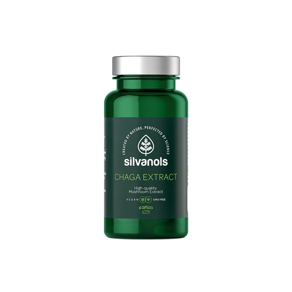 SILVANOLS Chaga Extract kapsulas, 60 gab. - Produkta attēls 