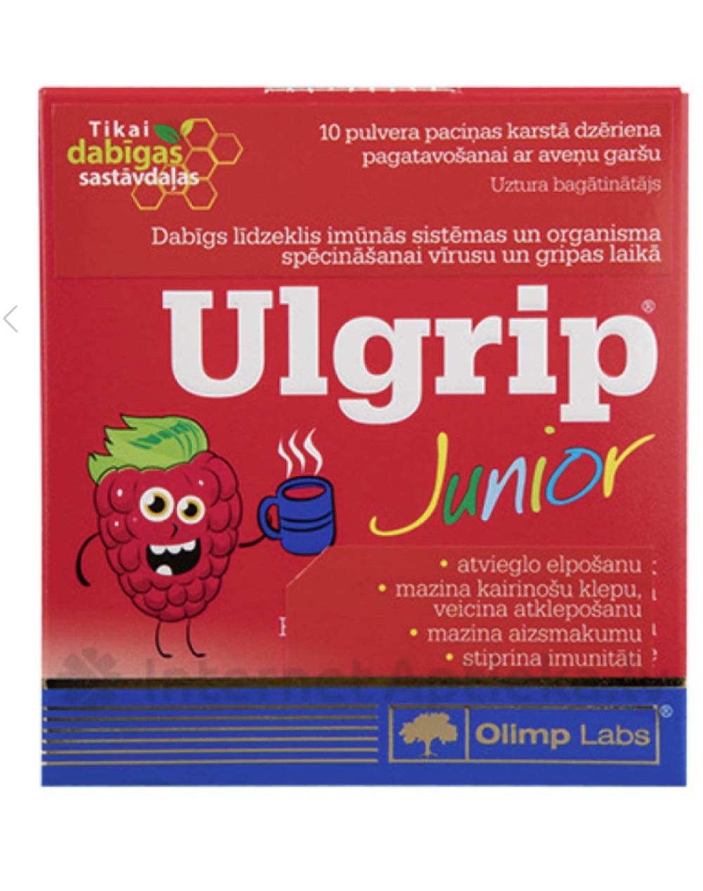 OlLIMP LABS® Ulgrip Junior pulveris paciņās (aveņu), 10 gab - Produkta attēls 2
