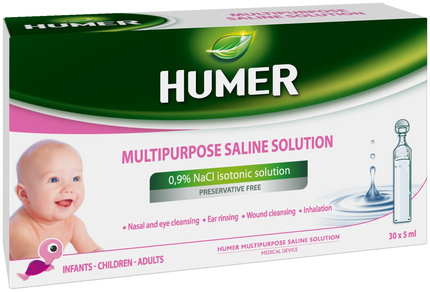 HUMER Izotonisks 0.9% NaCl šķīdums 5 ml, 30 gab. - Produkta attēls 