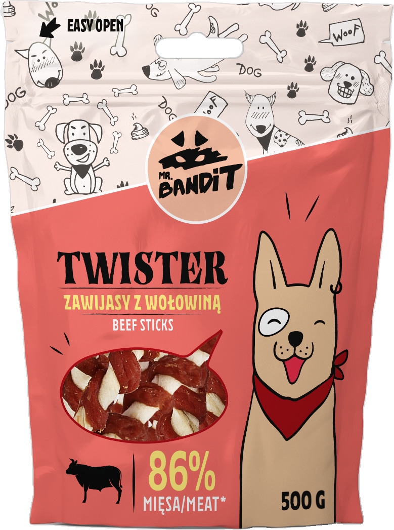 MR.BANDIT TWISTER  VĪTAS LIELLOPA NŪJIŅAS 500G - Produkta attēls 