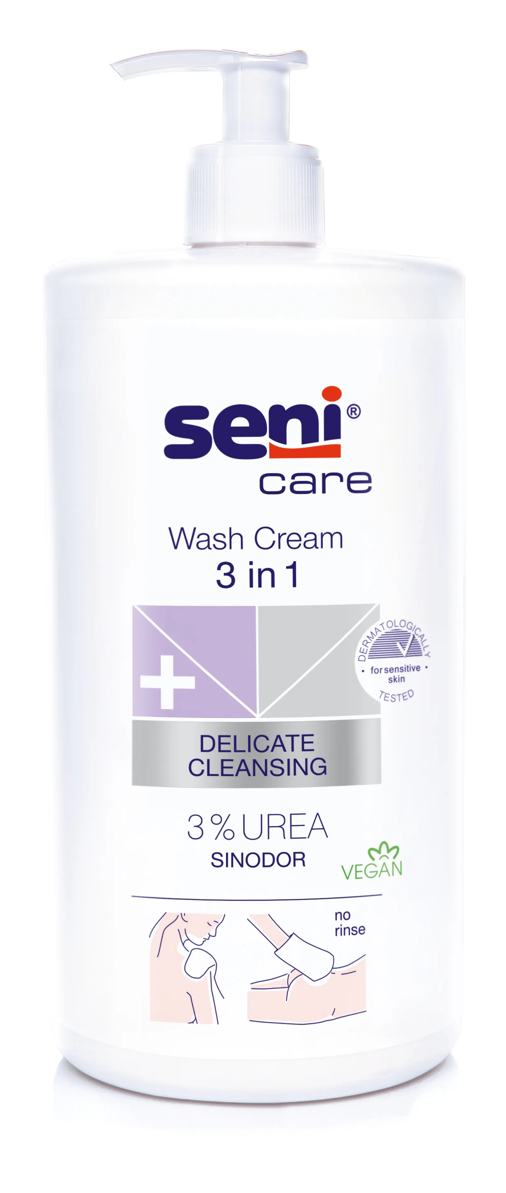SENI CARE ķermeņa mazgāšanas līdzeklis 3in1, 3% Urea, 1000 ml - Produkta attēls 