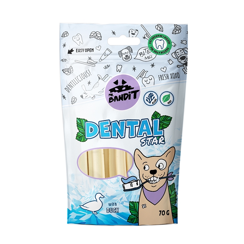 MR.BANDIT DENTAL STARS KOCIŅI ZOBU VESELĪBAI AR PĪLI 70G - Produkta attēls 