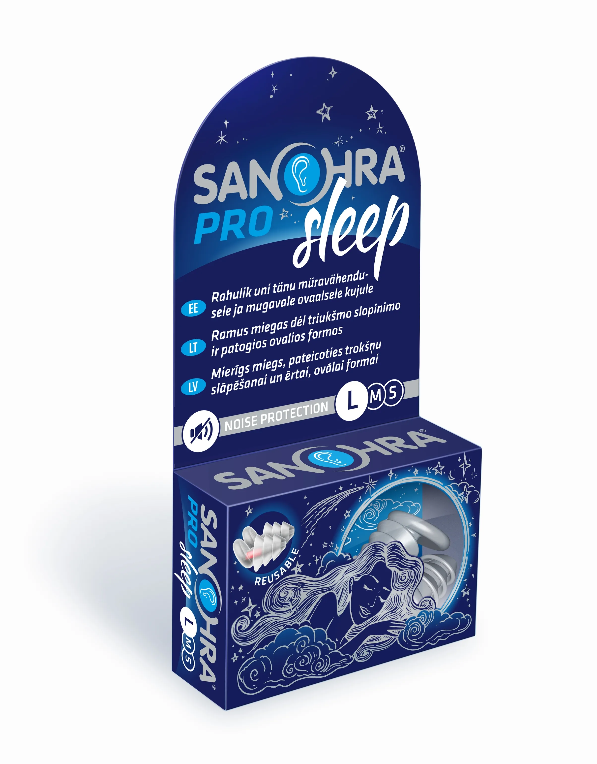 SANOHRA Pro Sleep ausu aizbāžņi miegam (L izmērs), 2 gab - Produkta attēls 