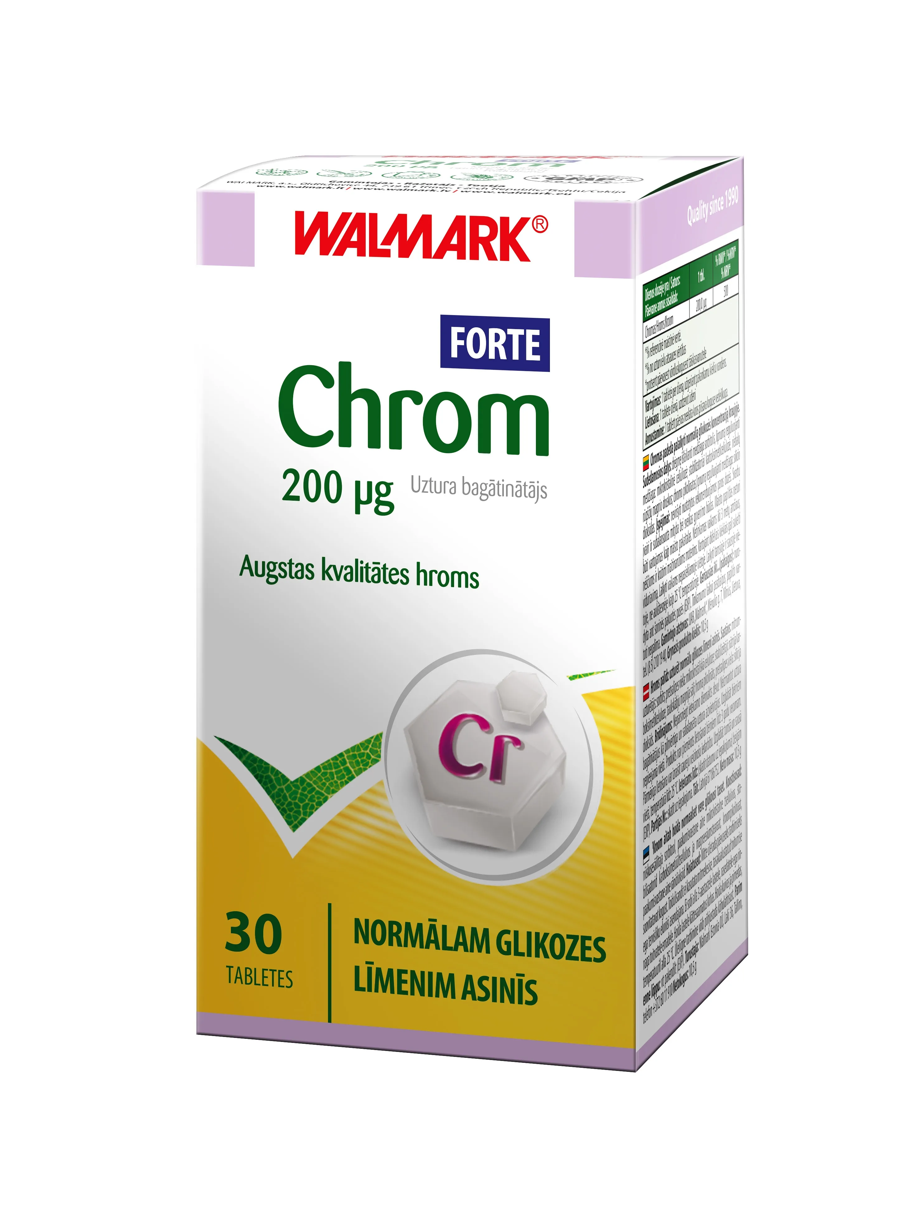 WALMARK Chrom Forte tabletes, 30 gab. - Produkta attēls 