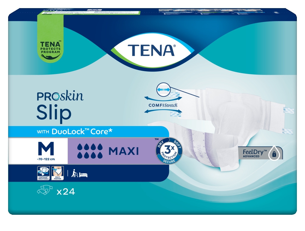 TENA Slip Maxi autiņbikses, M izmērs (70–122cm), 24 gab - Produkta attēls 