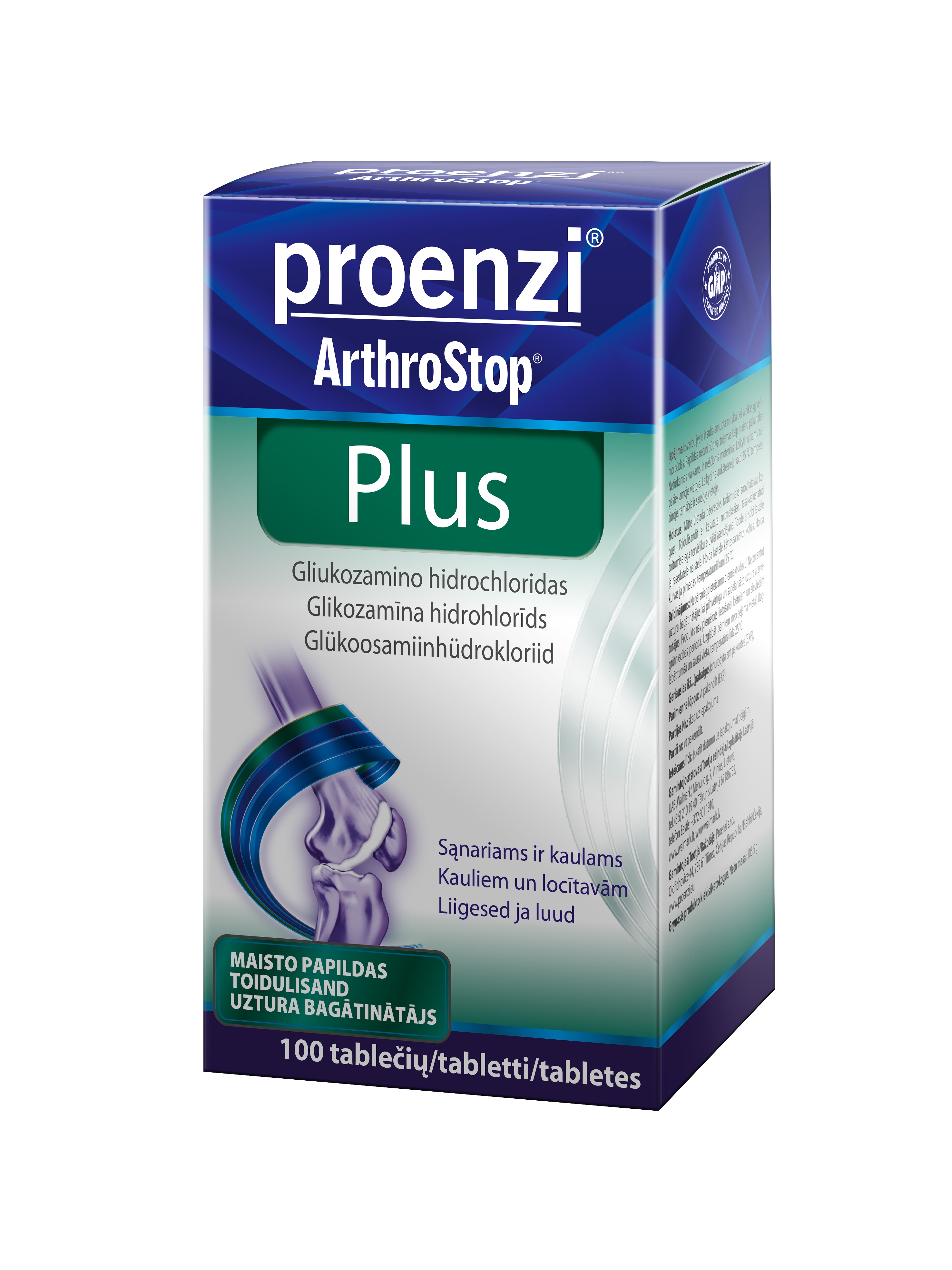 WALMARK Proenzi Arthrostop Plus tabletes, 100 gab. - Produkta attēls 