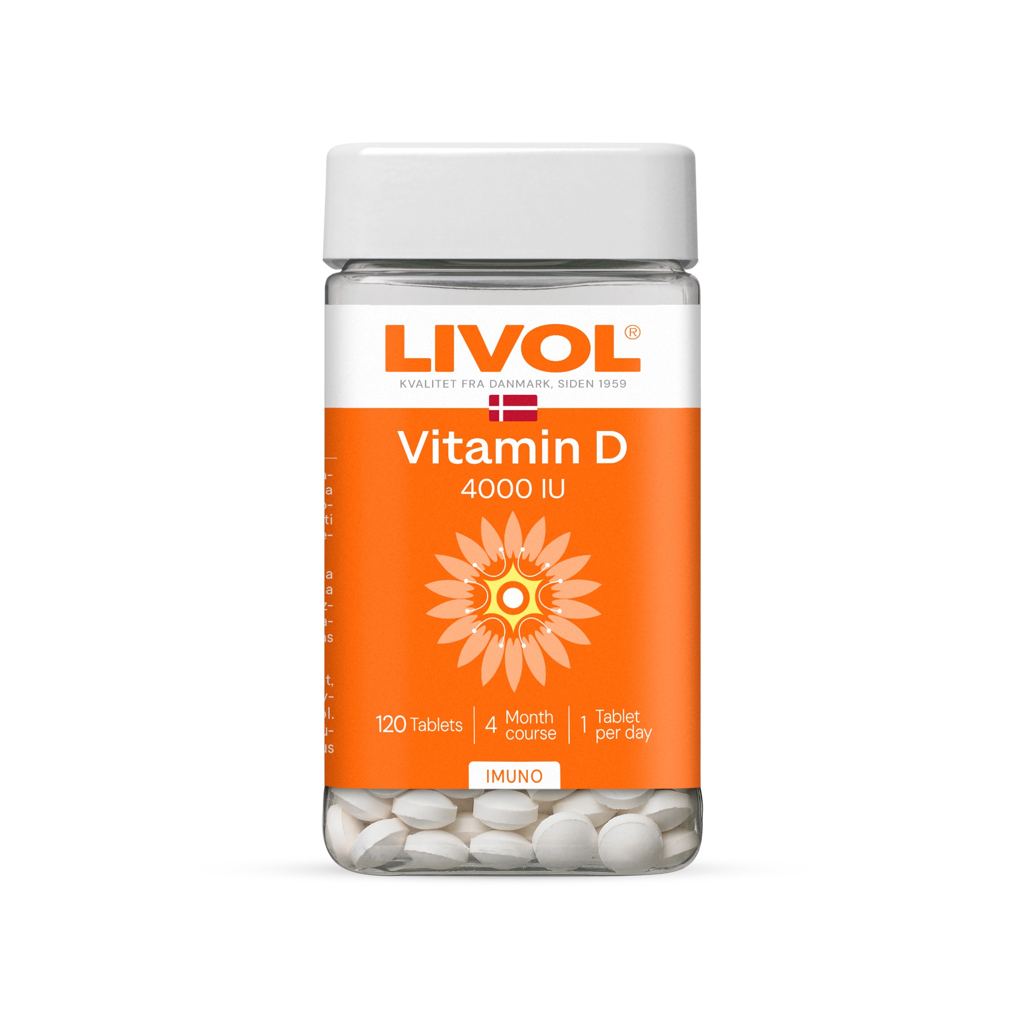 LIVOL Extra D vitamīns (4000 IU) tabletes, 120 gab. - Produkta attēls 