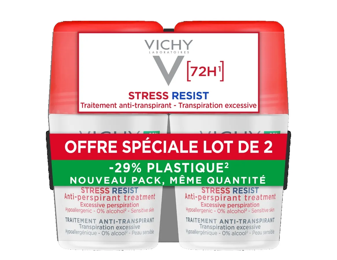 VICHY 72HR Stress Resist Roll-On antiperspirants, 2 gab. - Produkta attēls 