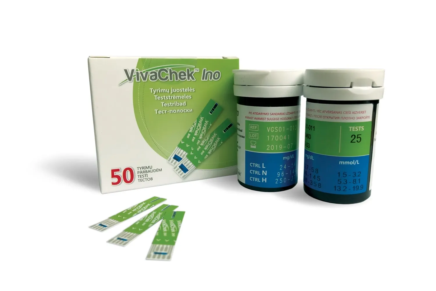 VIVACHEK INO GLIKĒMIJAS TESTSTRĒMELES N50 (K)R - Produkta attēls 