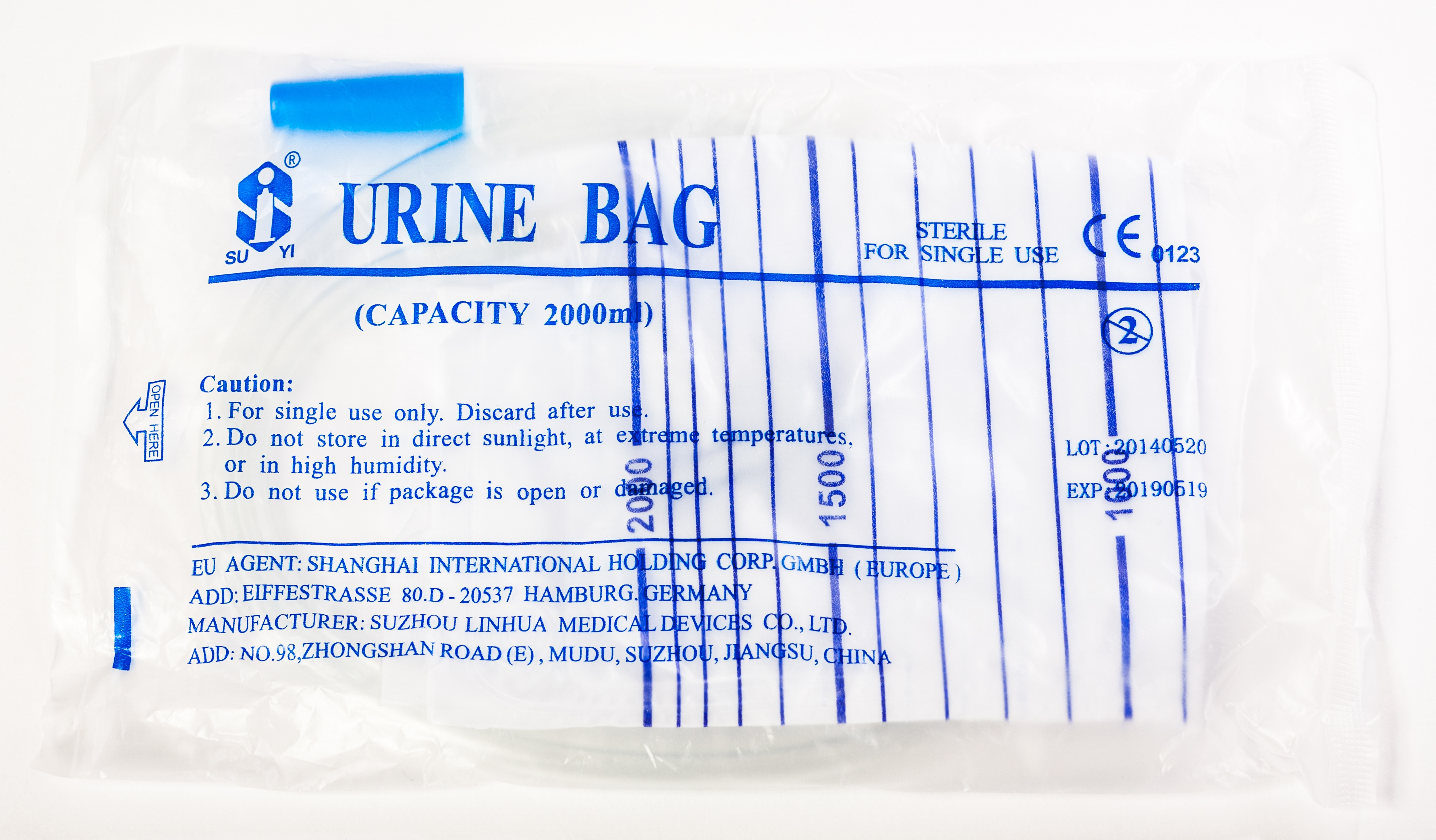 URĪNA MAISIŅŠ 2000ML AR IZLEJU STERILS - Produkta attēls 