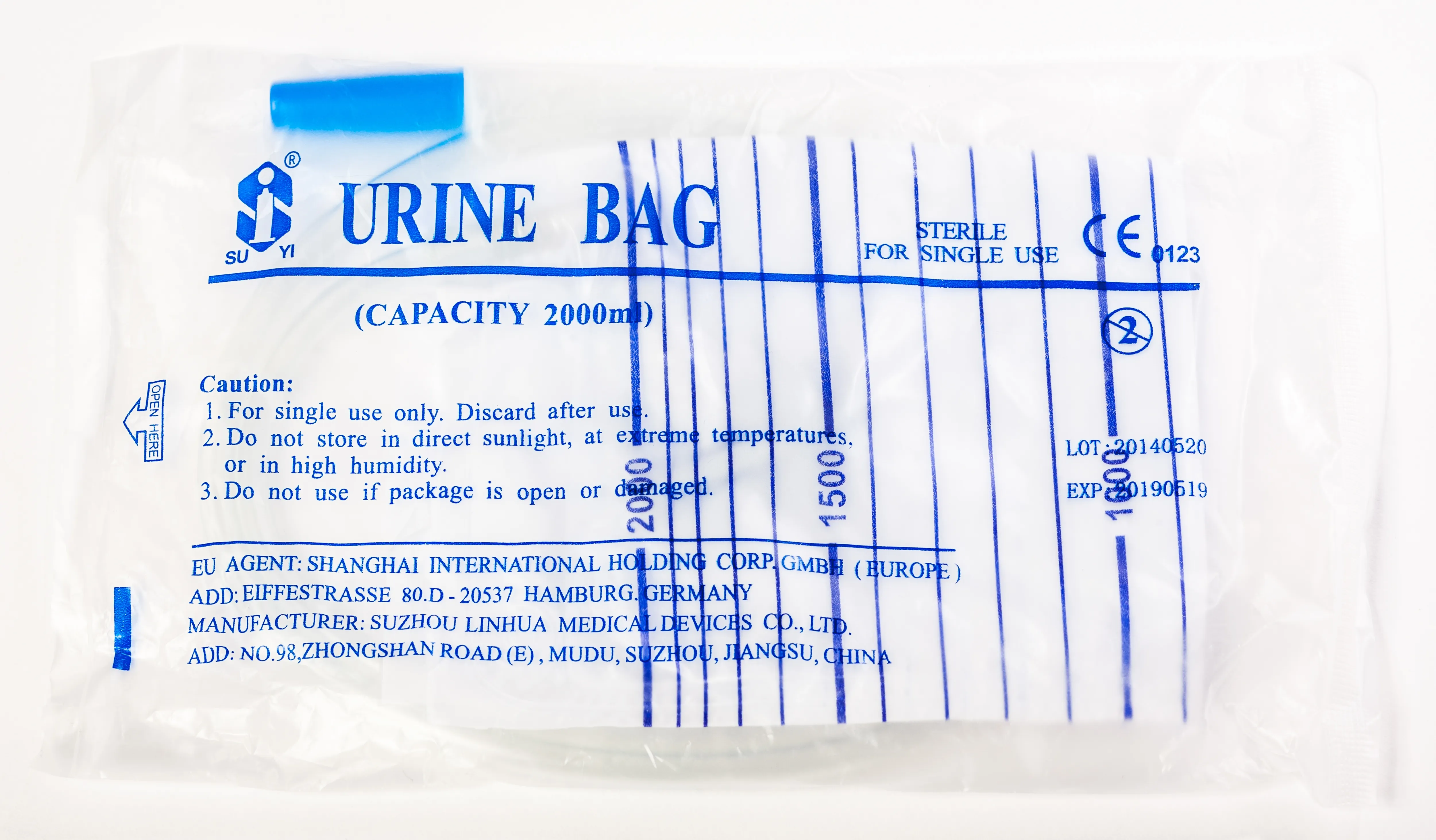 URĪNA MAISIŅŠ 2000ML AR IZLEJU STERILS - Produkta attēls 