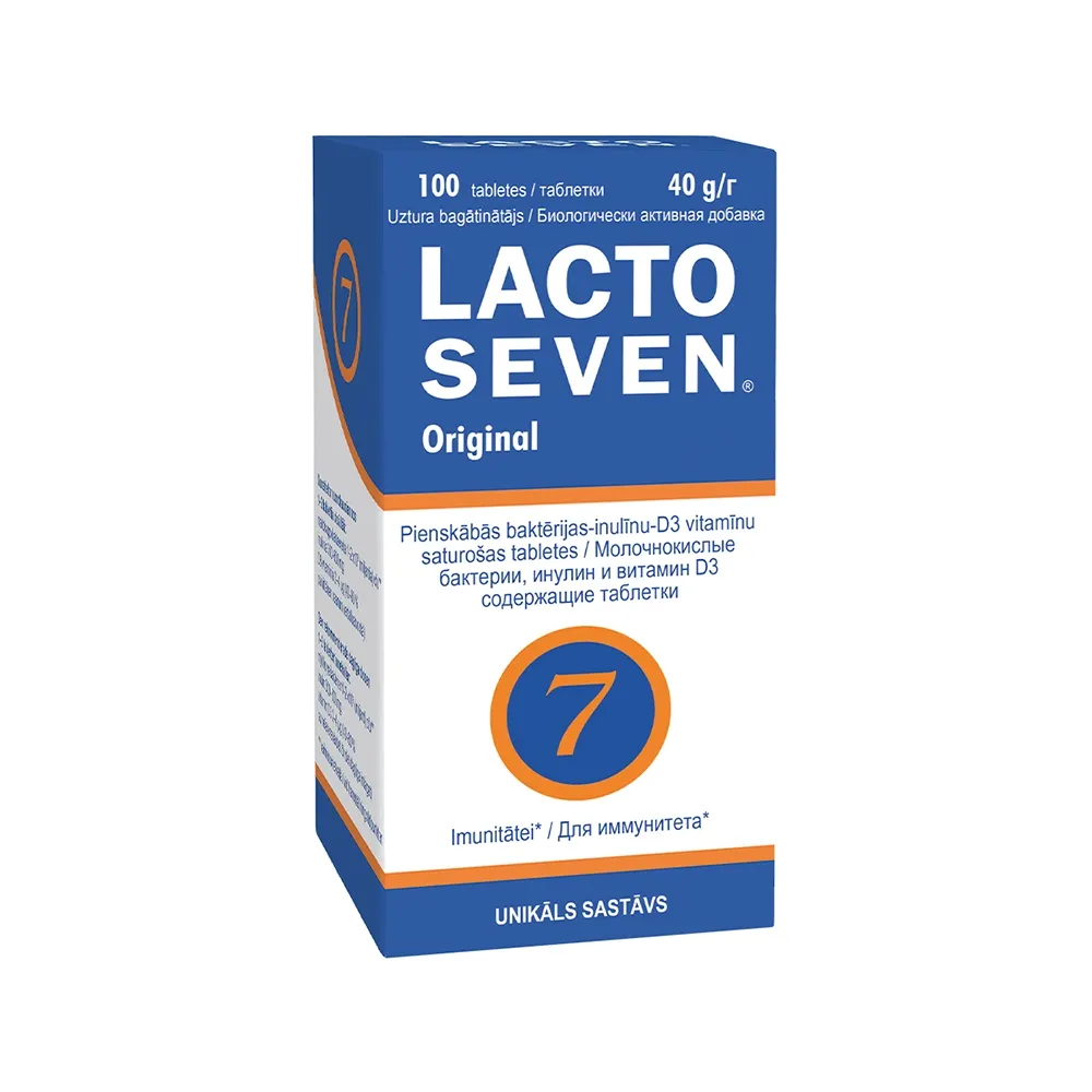 LACTO SEVEN 40 g tabletes, 100 gab - Produkta attēls 