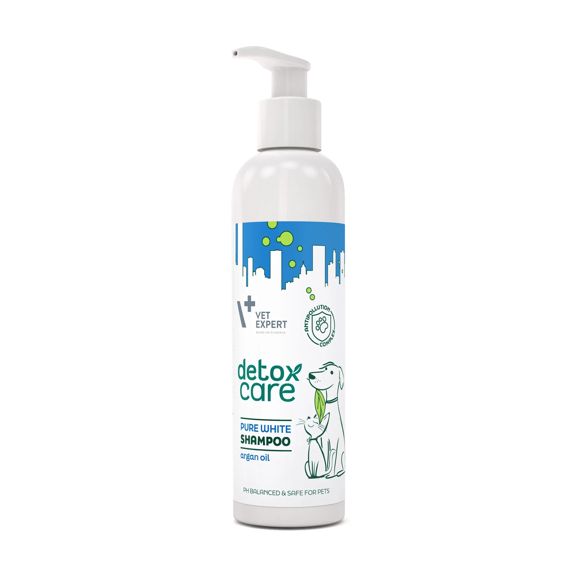 VetExpert Detox Care Pure White šampūns suņiem, kaķiem 250ml - Produkta attēls 