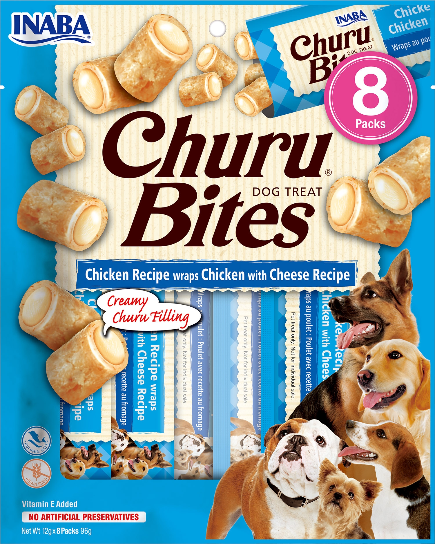 Churu Bites rullīši suņiem, vista ar sieru 96g (12gx8) N8 - Produkta attēls 