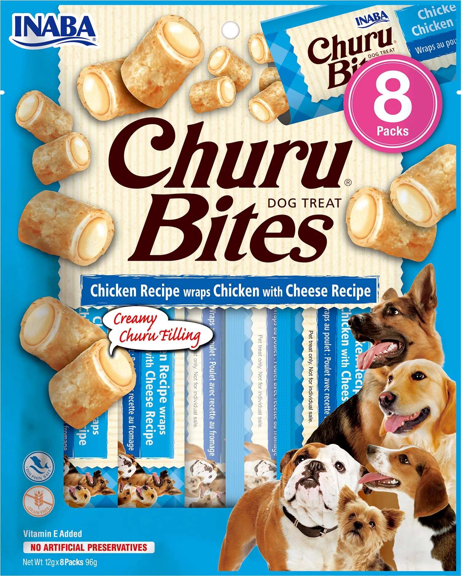 Churu Bites rullīši suņiem, vista ar sieru 96g (12gx8) N8 - Produkta attēls 