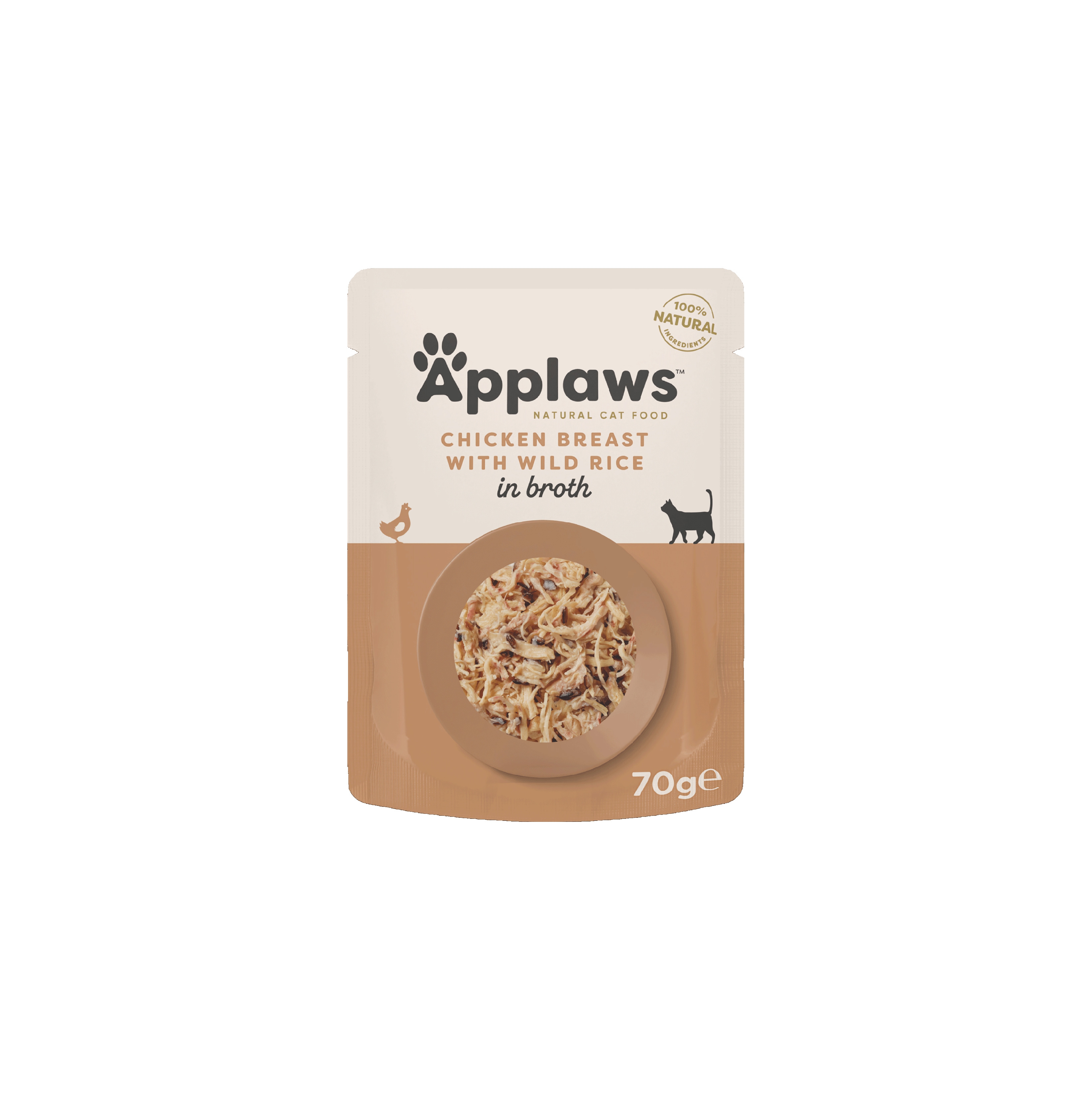 Applaws kaķu mitrā barība paciņā vista/rīsi buljonā 70g - Produkta attēls 