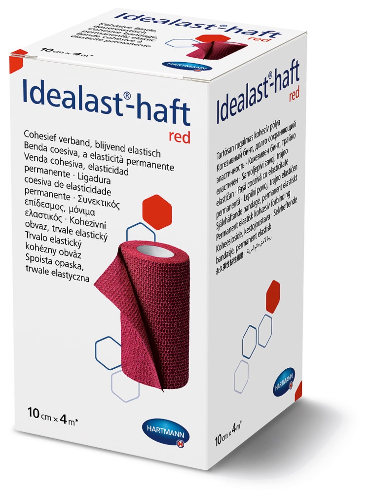 IDEALAST-HAFT elastīga saite (sarkana), 10 cm x 4 m - Produkta attēls 