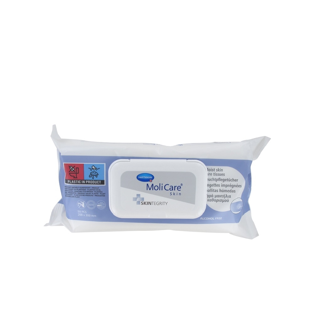 MOLICARE Skin mitrās salvetes (20 x 30 cm), 50 gab - Produkta attēls 