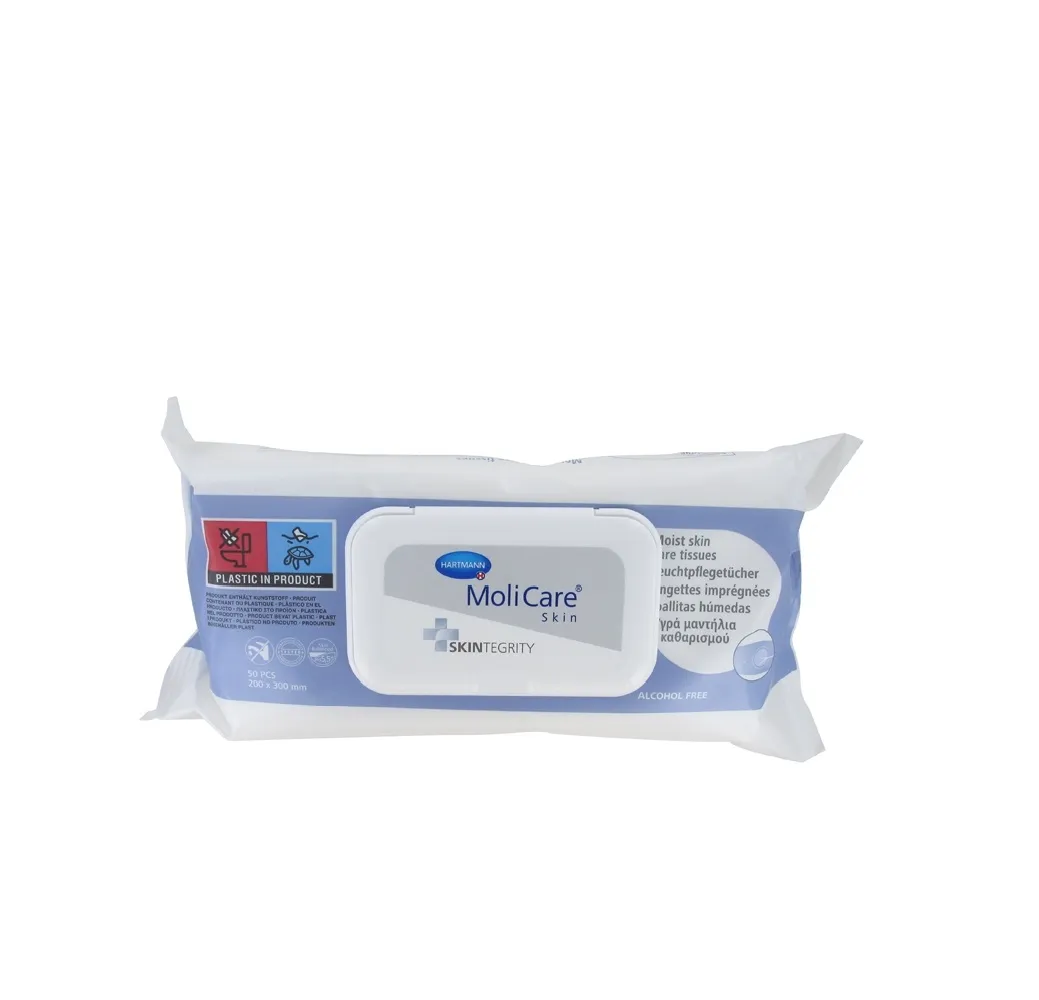 MOLICARE Skin mitrās salvetes (20 x 30 cm), 50 gab - Produkta attēls 