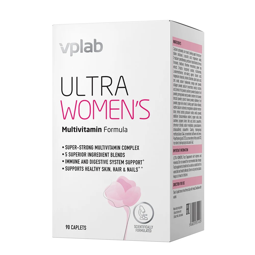 VPLAB Ultra Women's Multivitamin Formula kapletes, 90 gab. - Produkta attēls 