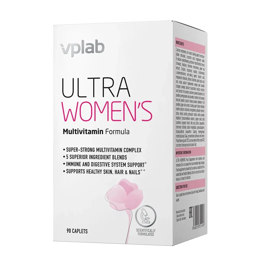 VPLAB Ultra Women's Multivitamin Formula kapletes, 90 gab. - Produkta attēls 