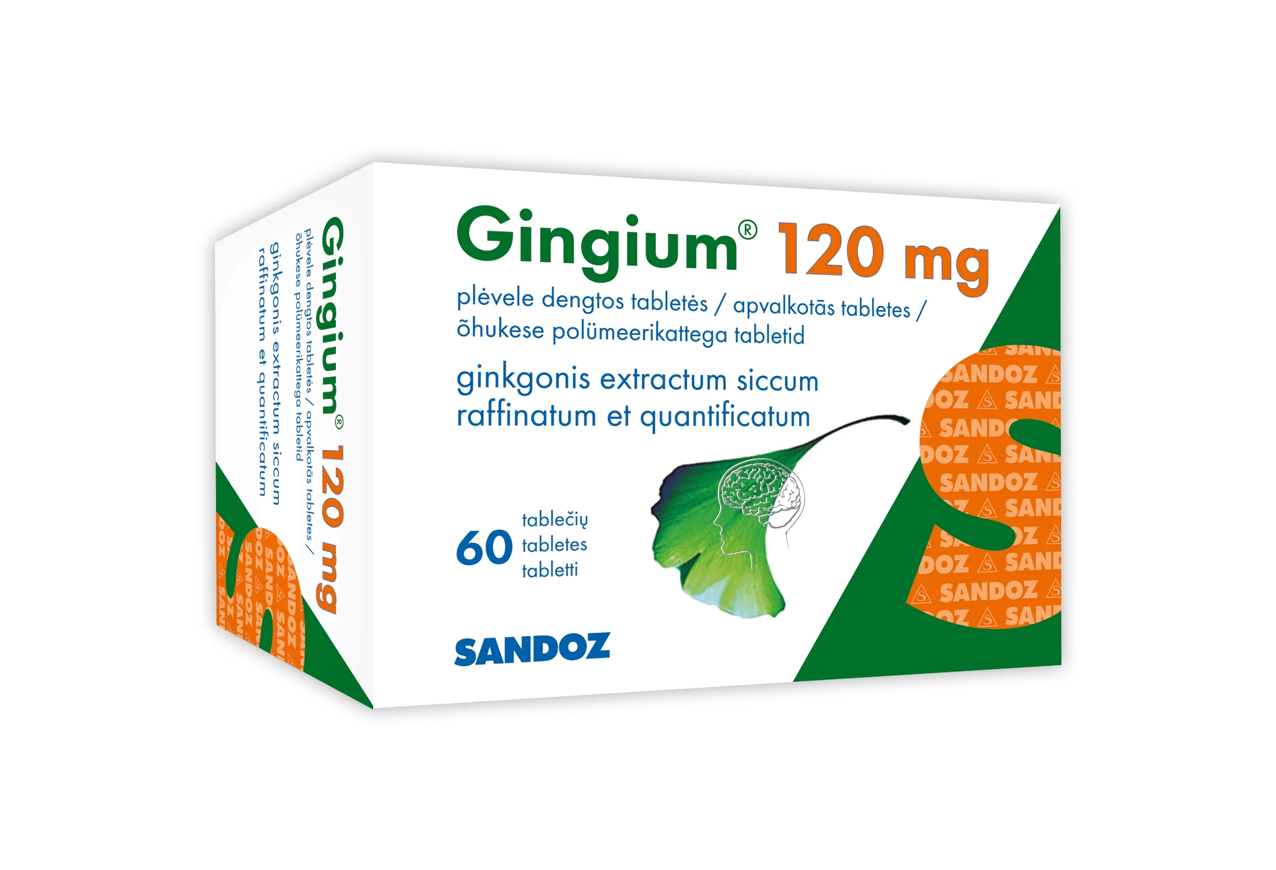 GINGIUM 120MG TABLETES N60 - Produkta attēls 