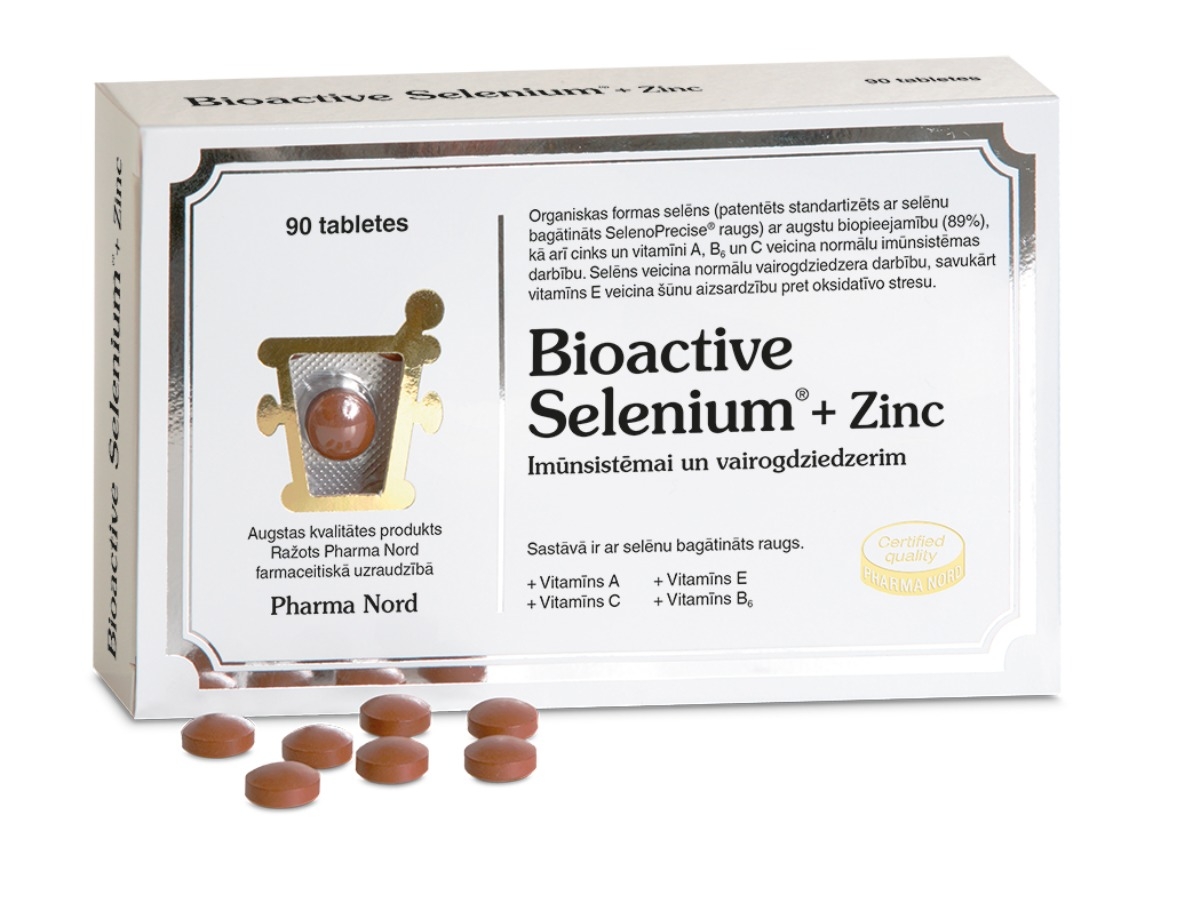 BIOACTIVE Selenium + Zinc tabletes, 90 gab. - Produkta attēls 