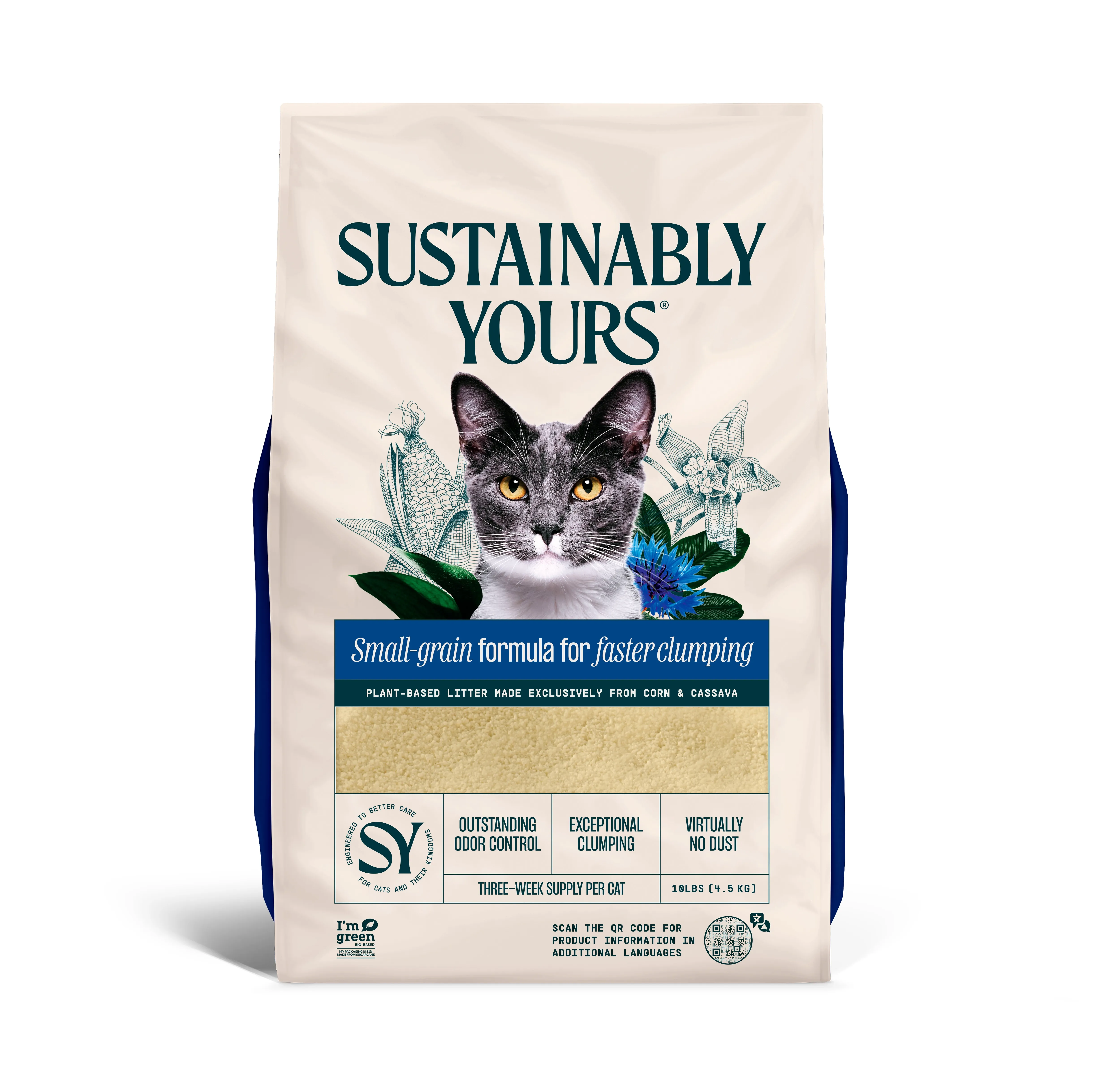 Sustainably Yours pakaiši kaķiem, sīkgraudu formula 4.54kg - Produkta attēls 