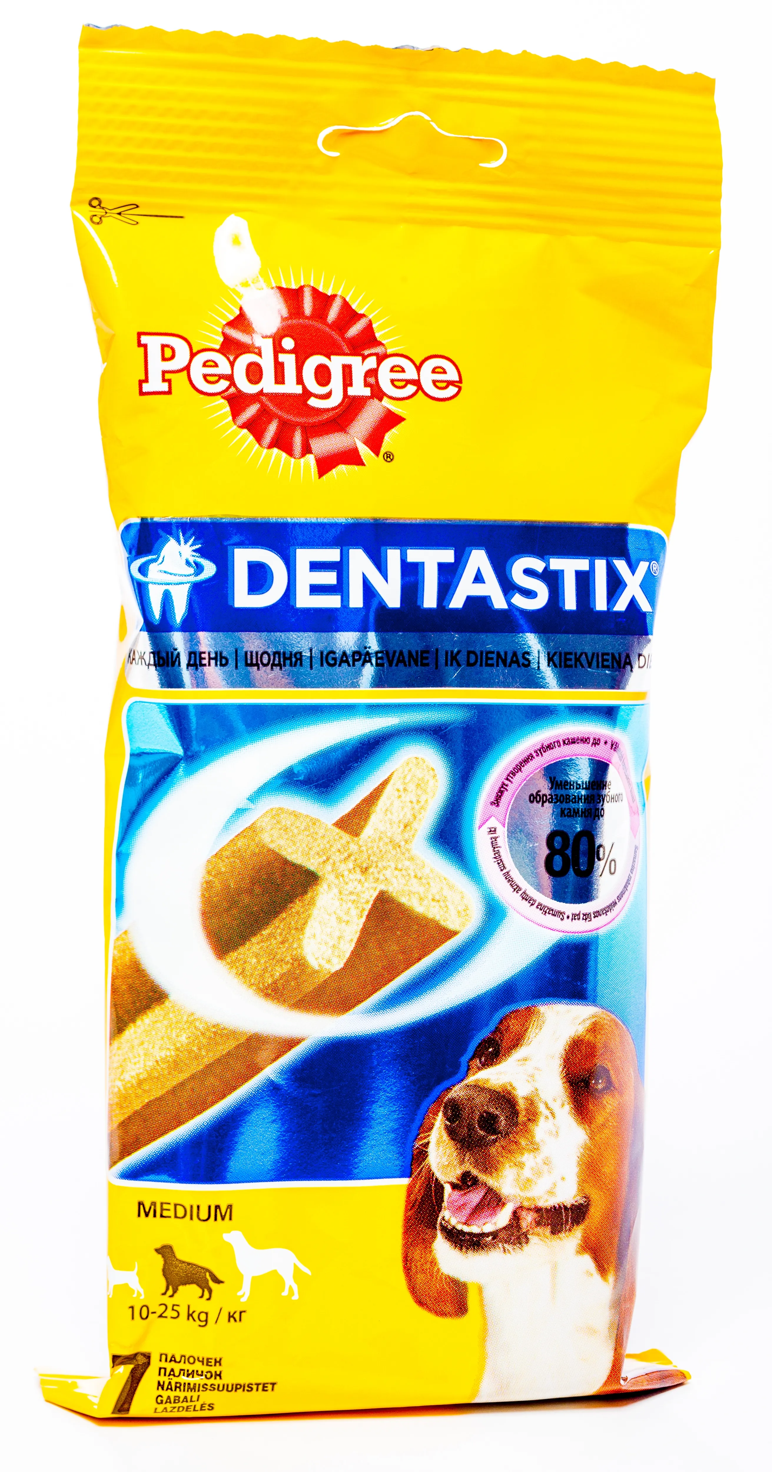 PEDIGREE SUŅU DENTASTIX KAULIŅŠ M 7GAB. 180G - Produkta attēls 