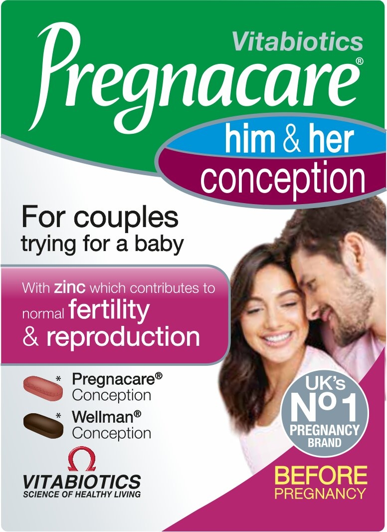 PREGNACARE Him & Her Conception tabletes, 60 gab - Produkta attēls 