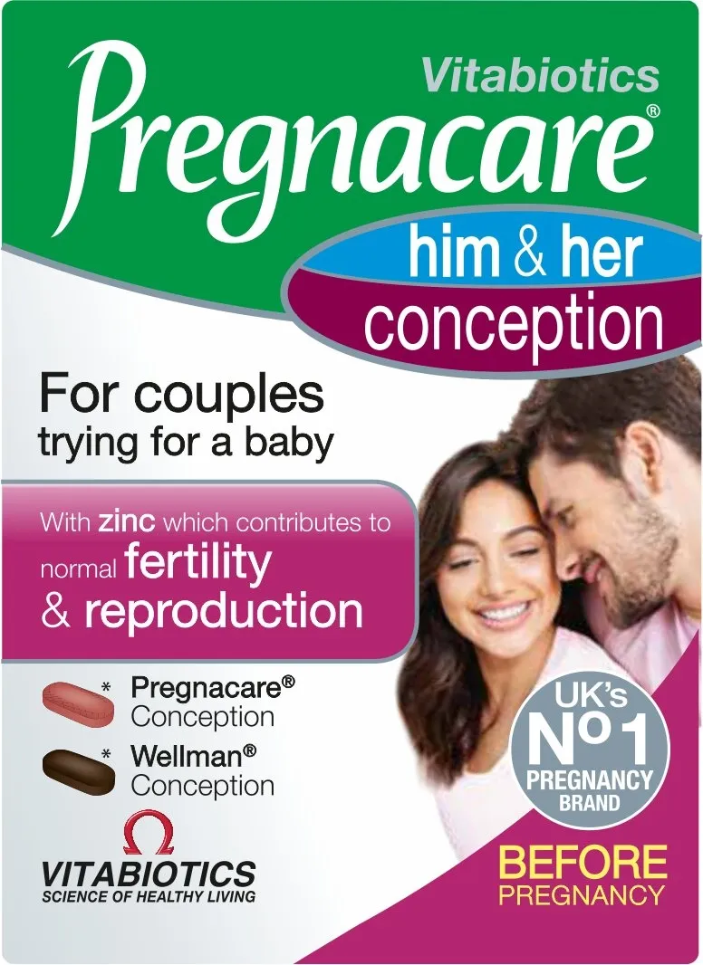 PREGNACARE Him & Her Conception tabletes, 60 gab - Produkta attēls 