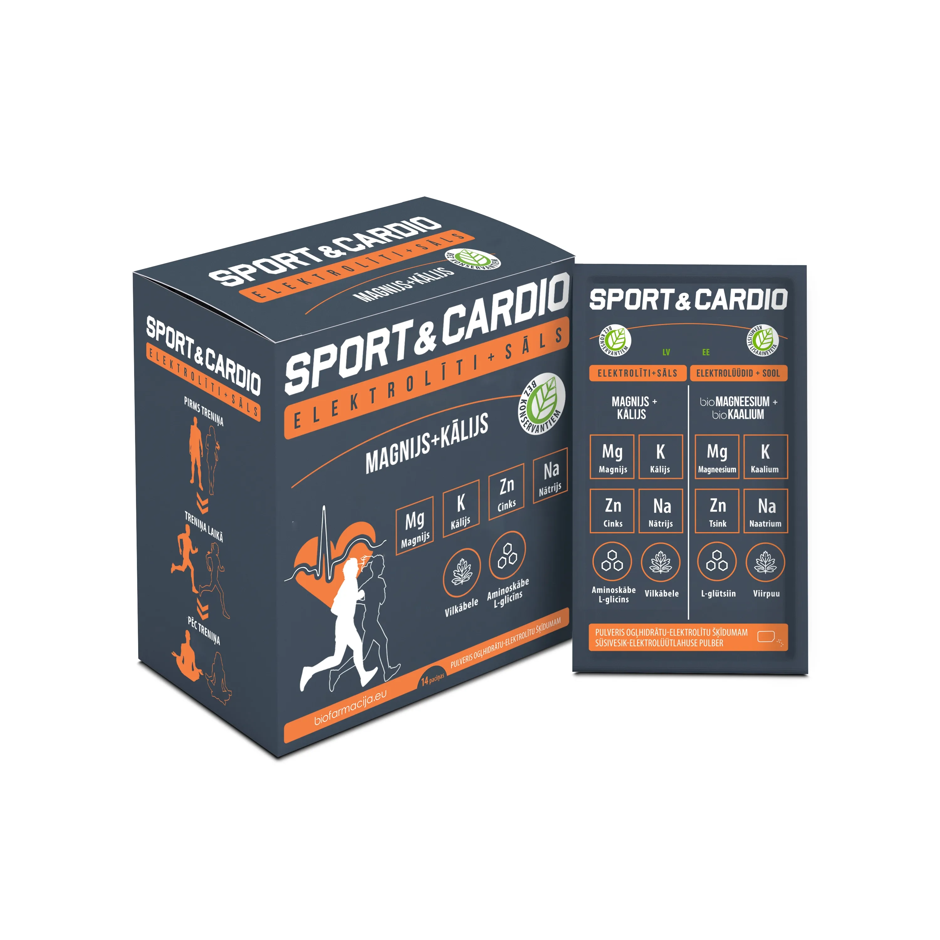 MAGNIJS+KĀLIJS Sport & Cardio pulveris (bojāts iepakojums), 14 gab. - Produkta attēls 