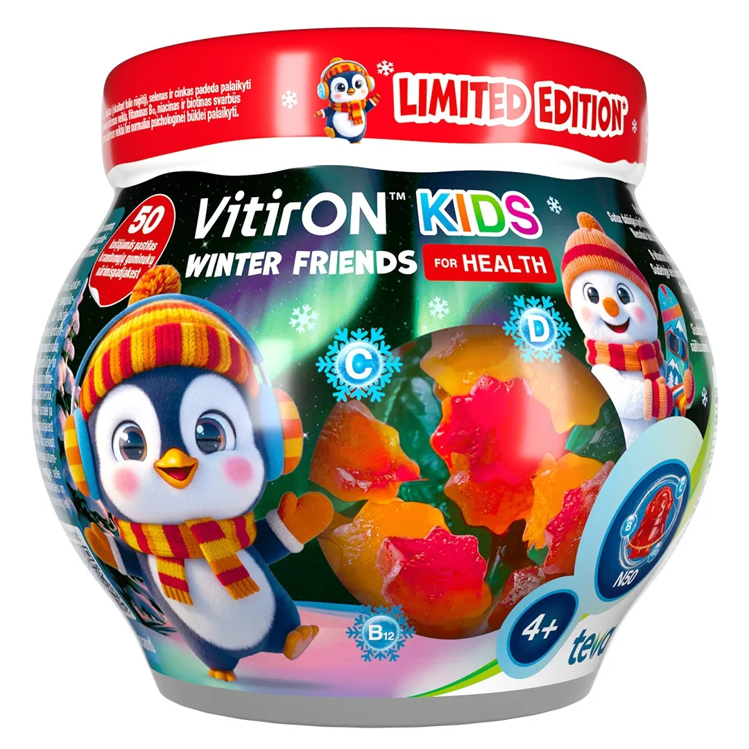 VITIRON Kids Winter Friends For Health pastilas, 50 gab - Produkta attēls 