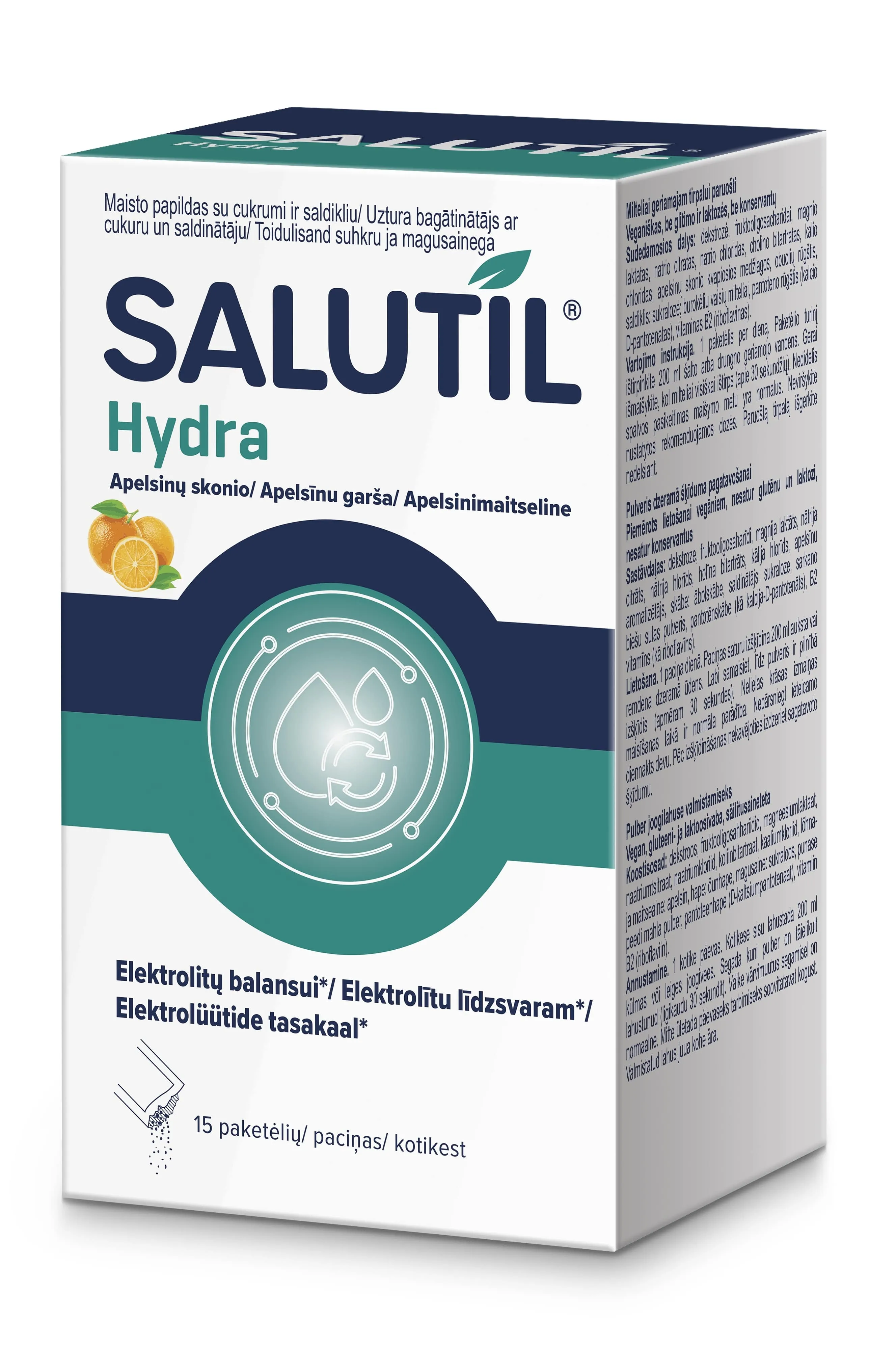 SALUTIL Hydra pulveris, 15 gab. - Produkta attēls 