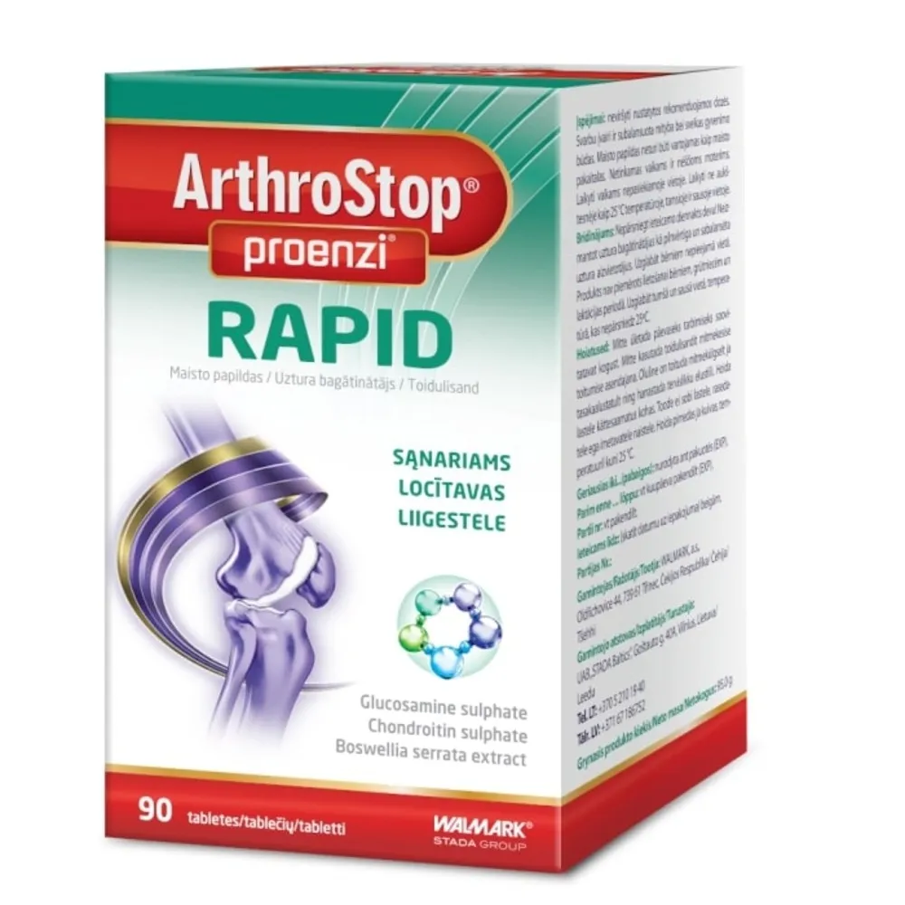 WALMARK Proenzi Arthrostop Rapid tabletes, 90 gab. - Produkta attēls 