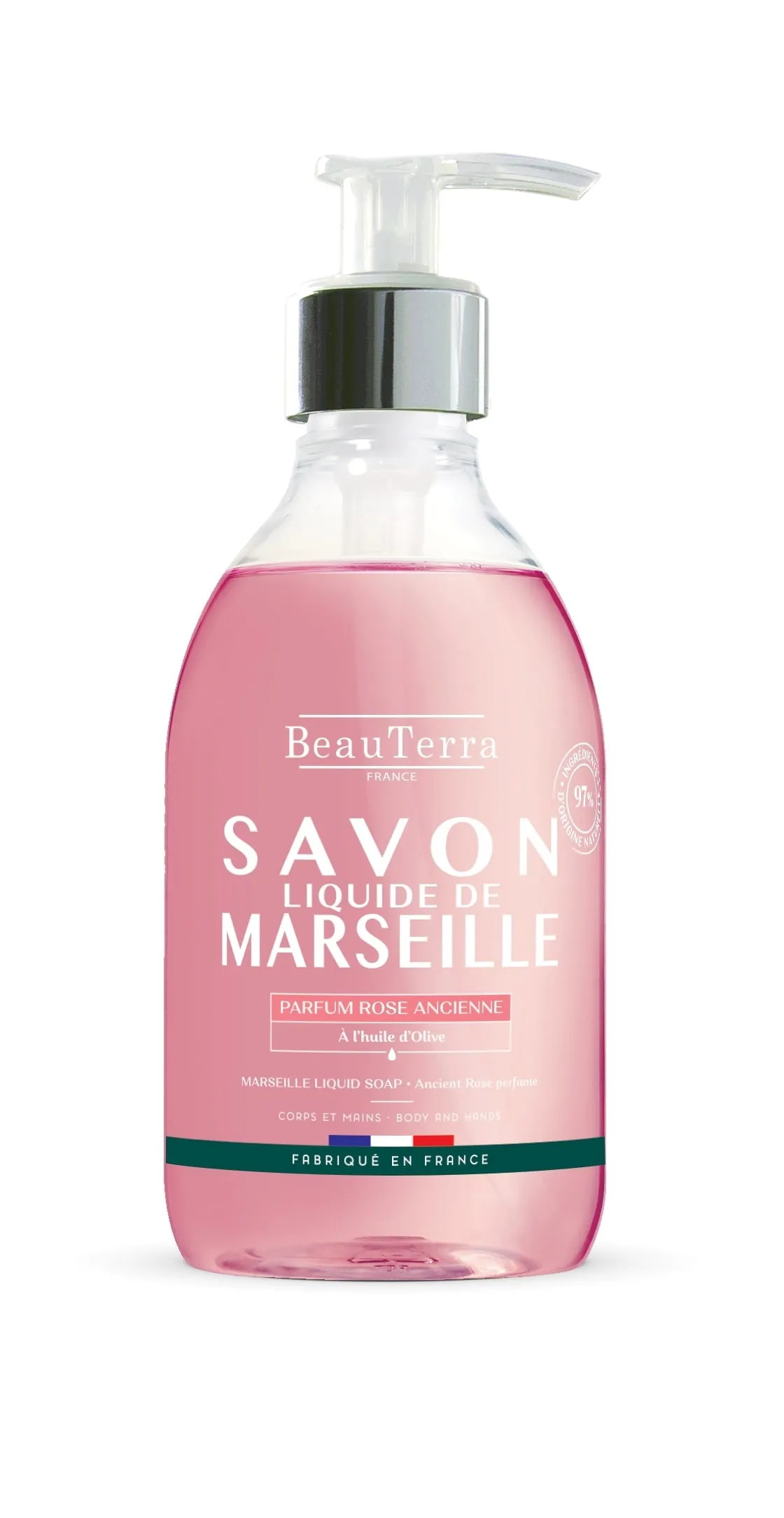 BEAUTERRA antīkā roze Marseļas šķidrās ziepes, 300 ml - Produkta attēls 