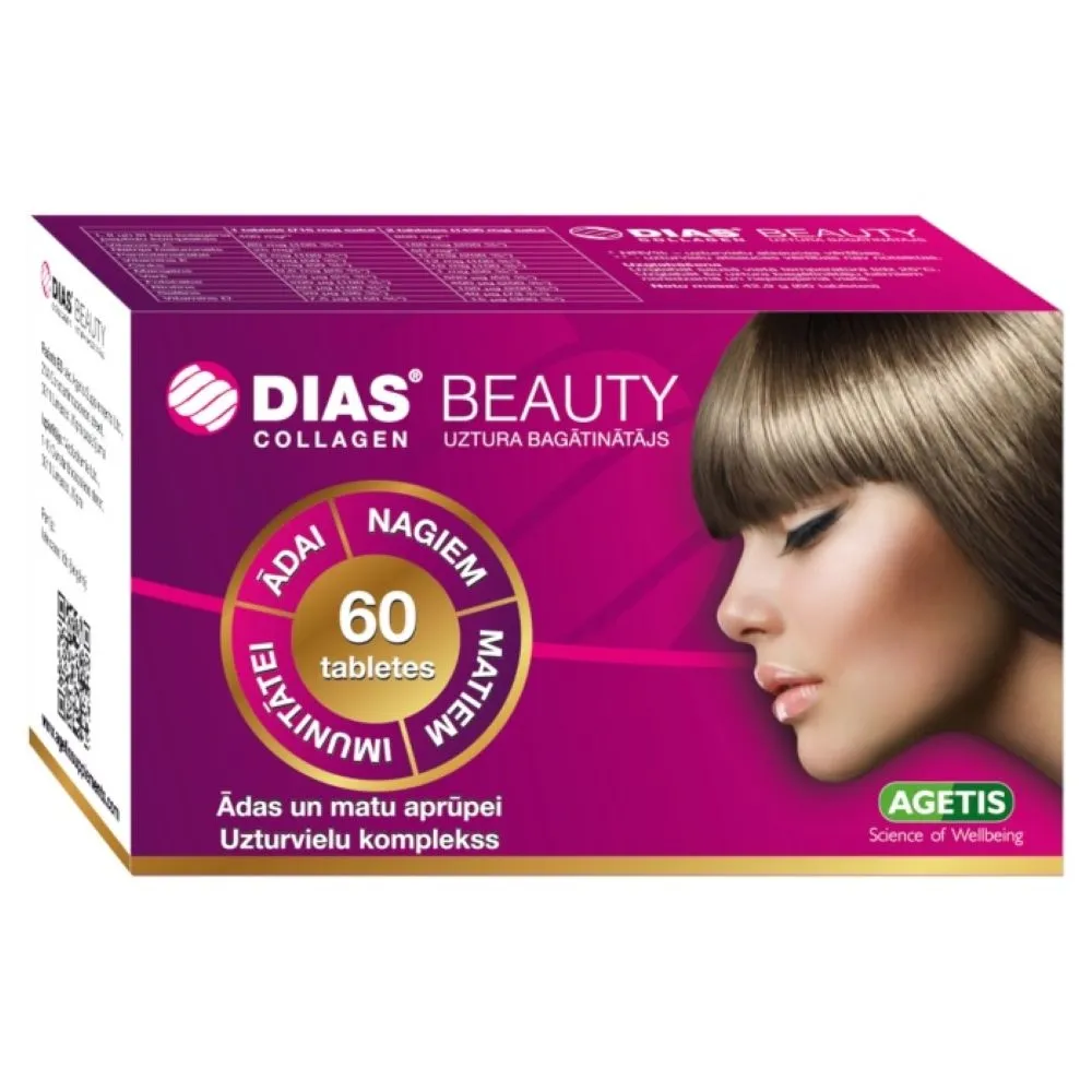 DIAS Beauty Collagen tabletes, 60 gab. - Produkta attēls 
