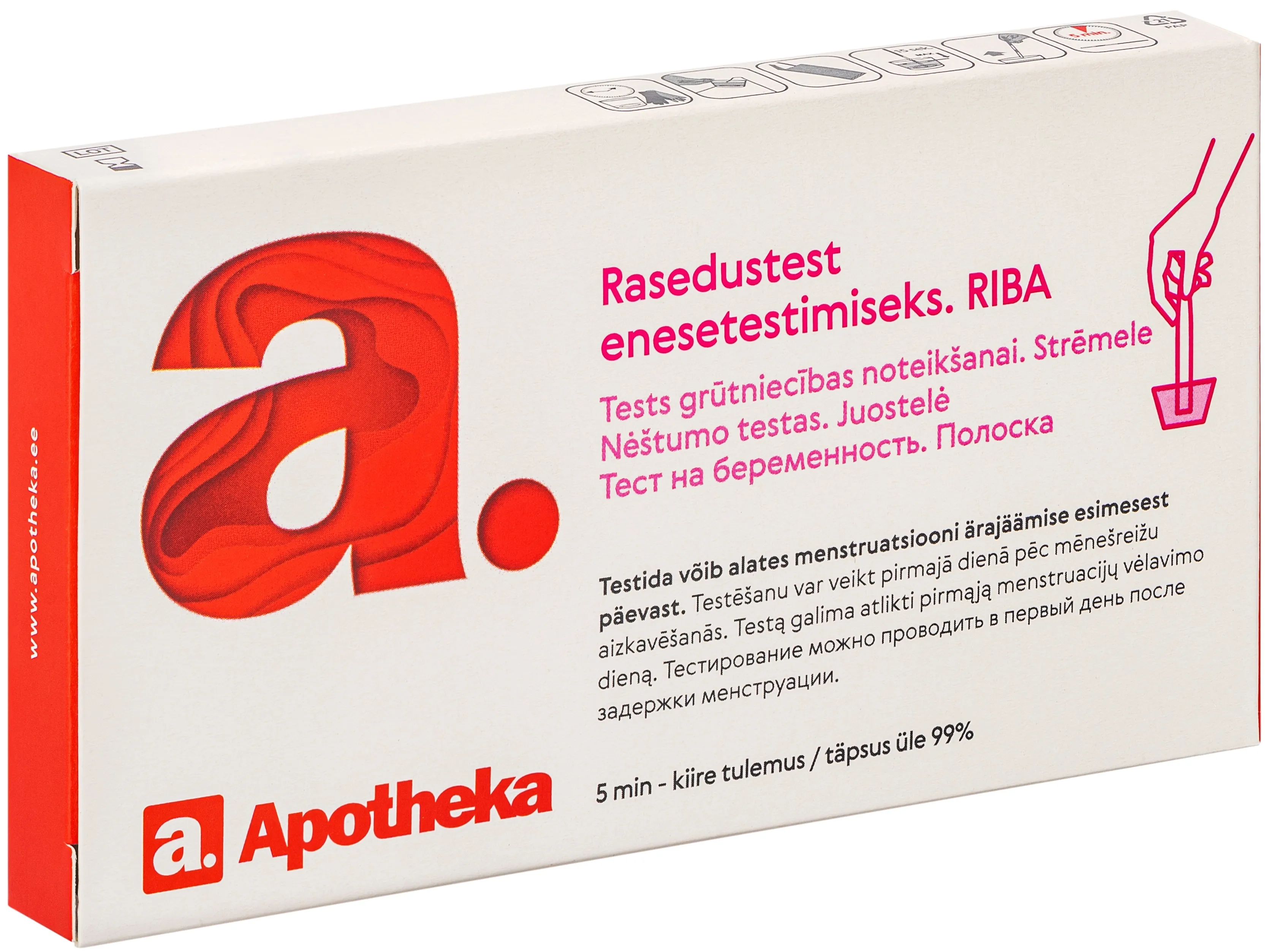 APOTHEKA Tests grūtniecības noteikšanai (strēmele) - Produkta attēls 