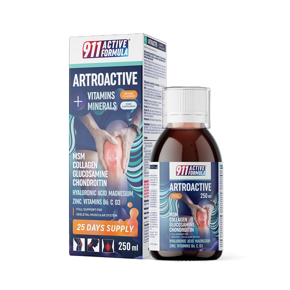 911 active formula Herbal ARTROACTIVE vitamins + minerals, 250ml - Produkta attēls 
