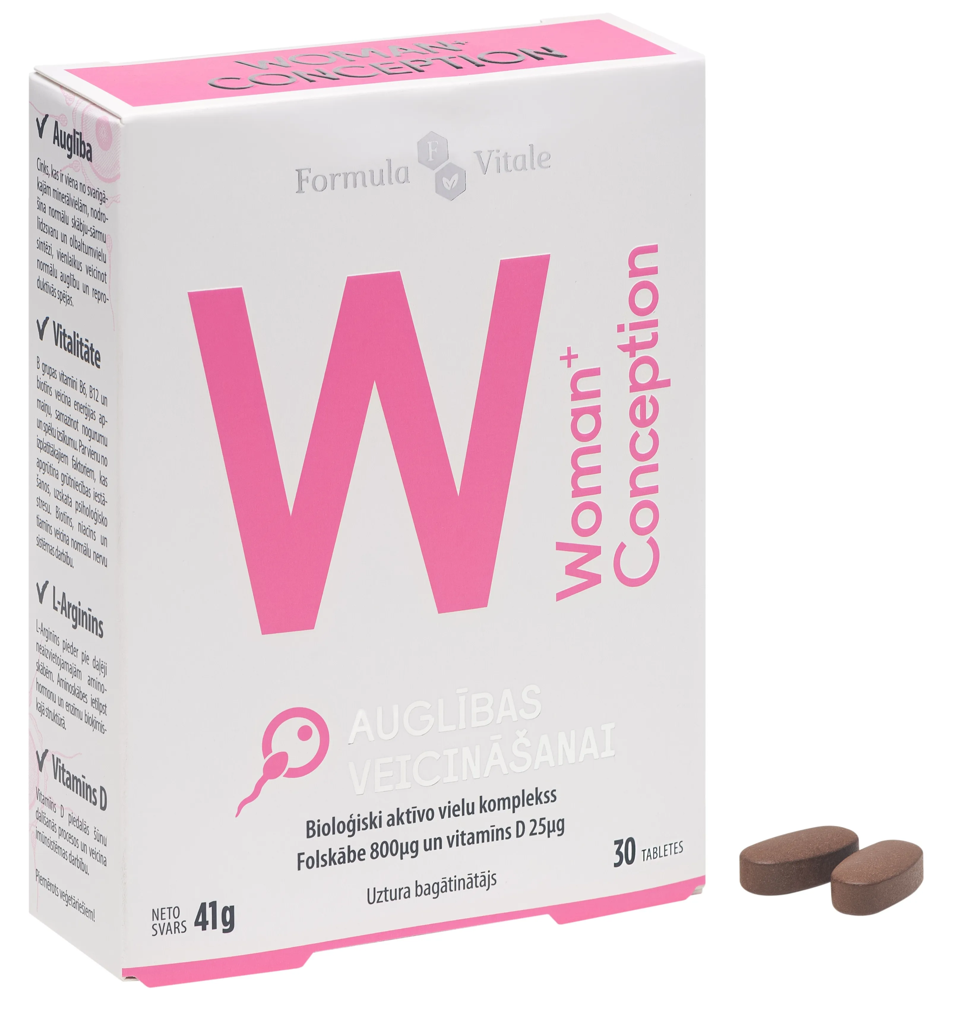 FORMULA VITALE Woman+ Conception tabletes, 30 gab. - Produkta attēls 