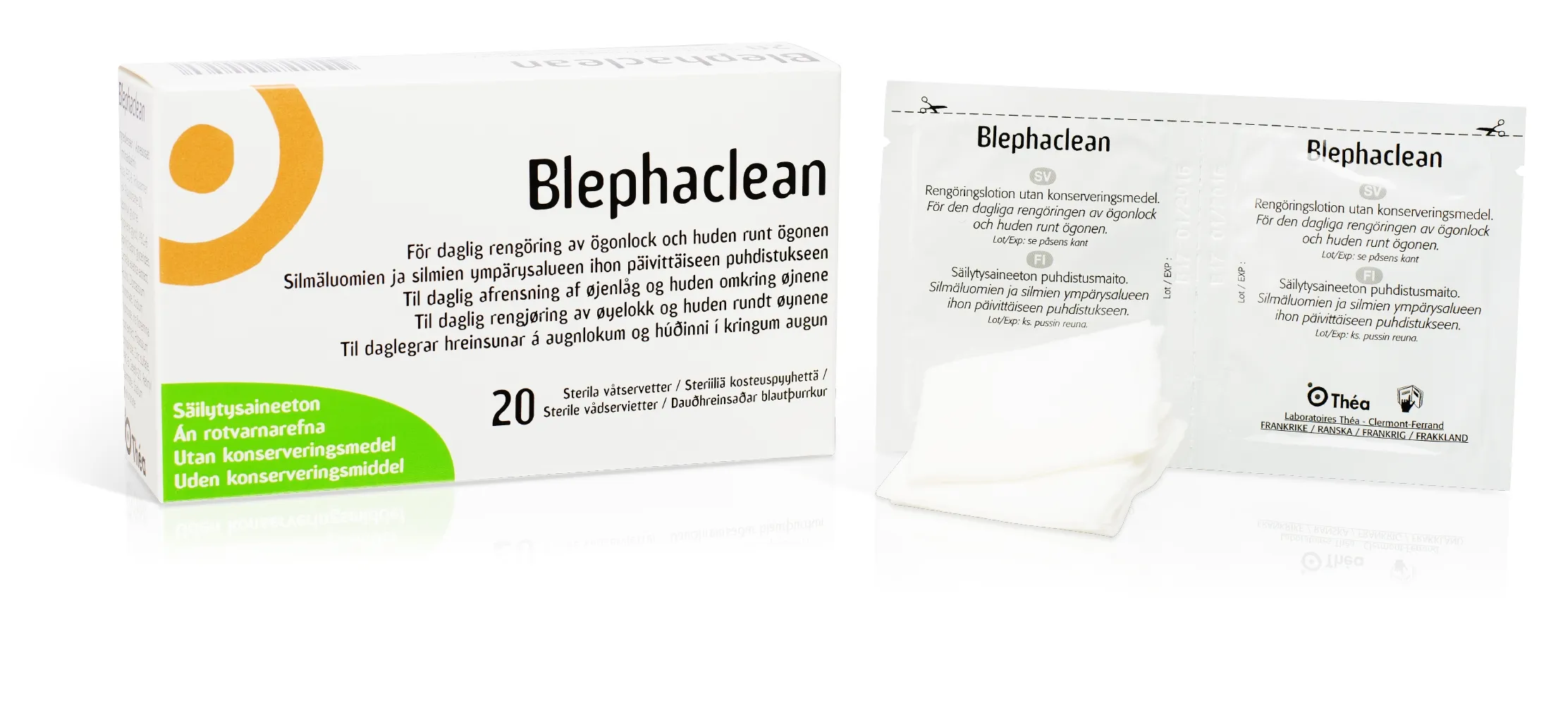 Blephaclean sterilas salvetes acu higiēnai, 20 gab. - Produkta attēls 