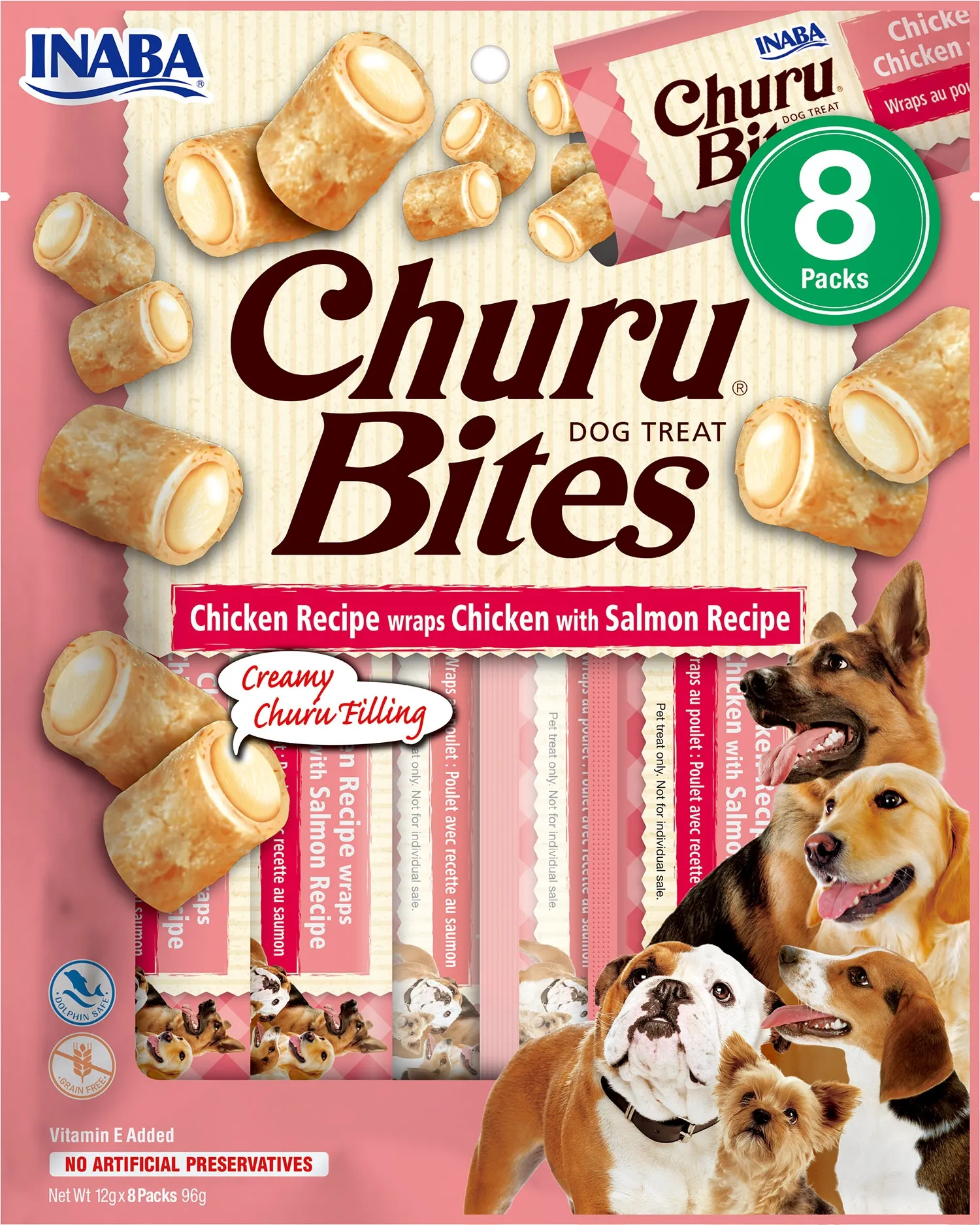 Churu Bites rullīši suņiem, vista ar lasi 96g (12gx8) N8 - Produkta attēls 