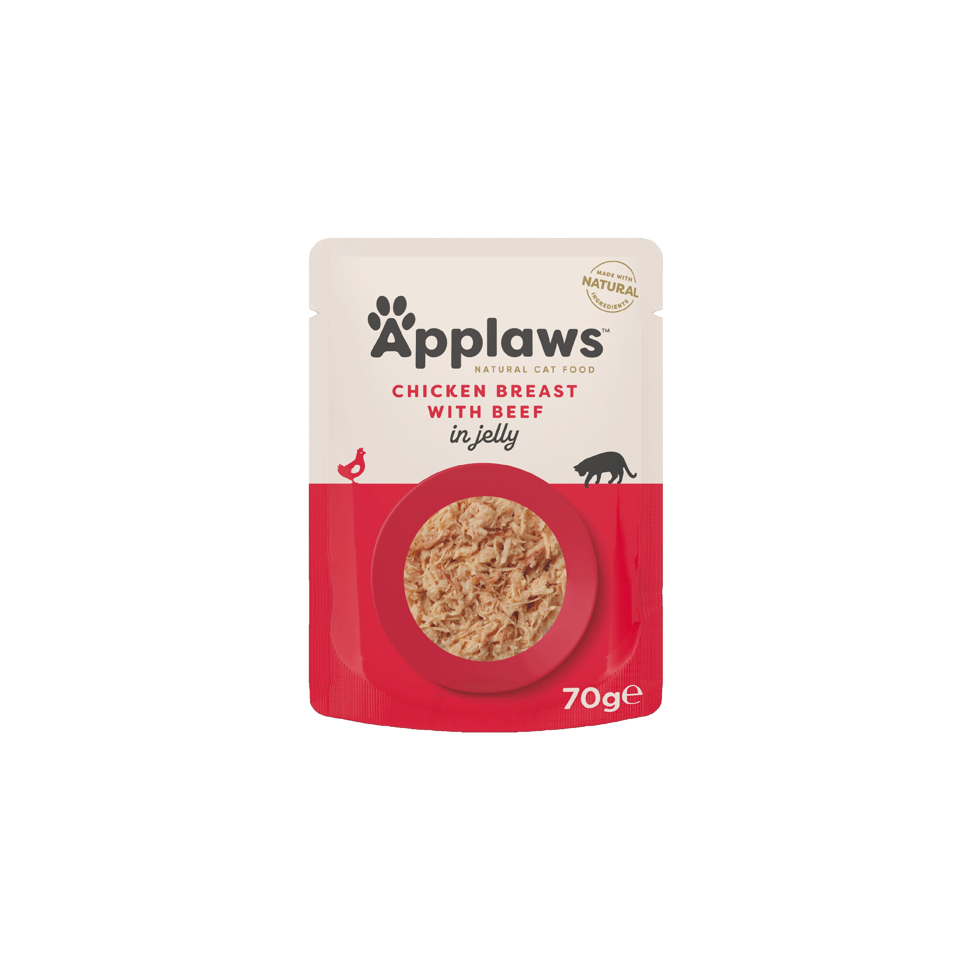 Applaws kaķu mitrā barība paciņā vista/liellops želejā 70g - Produkta attēls 