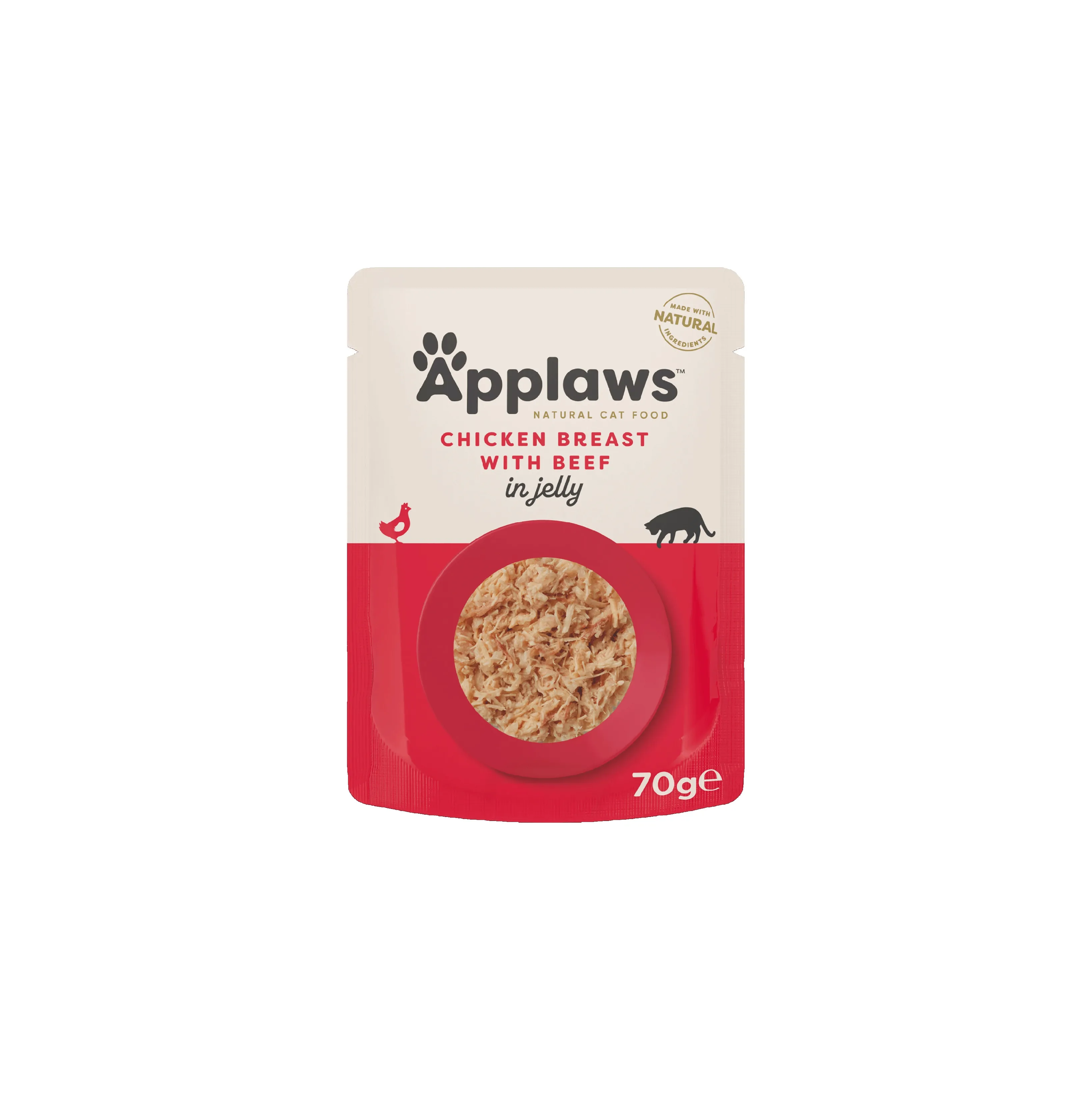 Applaws kaķu mitrā barība paciņā vista/liellops želejā 70g - Produkta attēls 