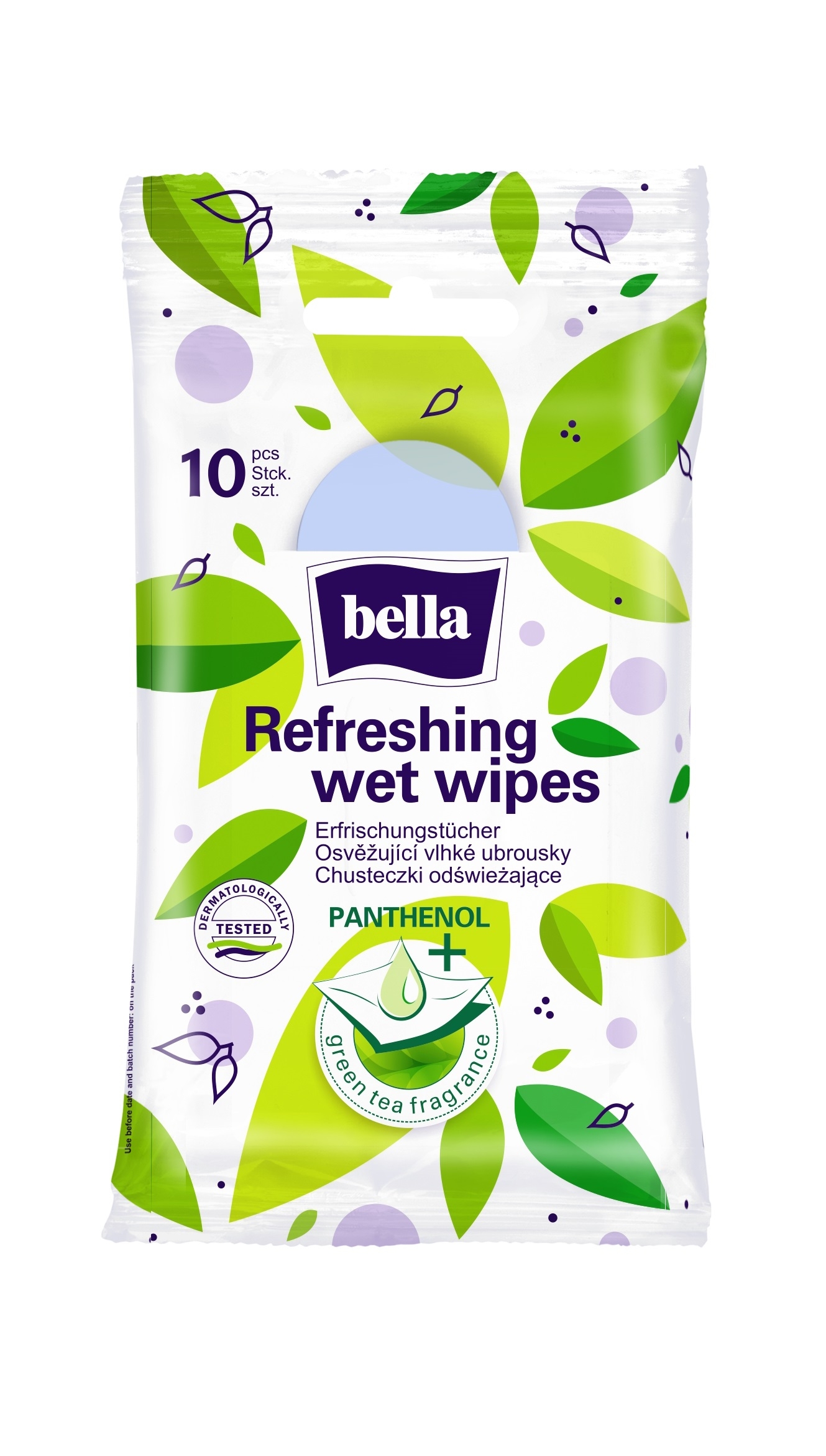 BELLA mitrās salvetes ar zaļo tēju, 10 gab. - Produkta attēls 