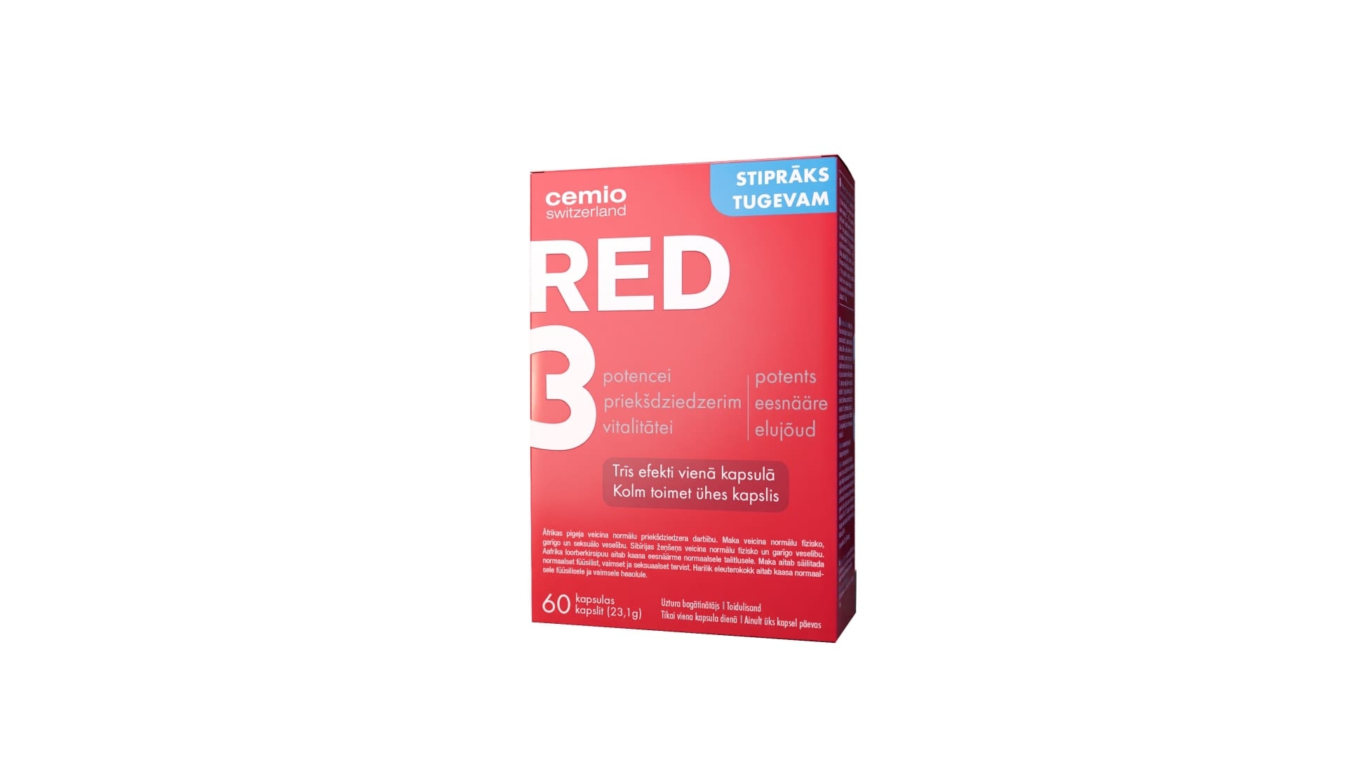 RED3 Stiprāks kapsulas (bojāts iepakojums), 60 gab. - Produkta attēls 