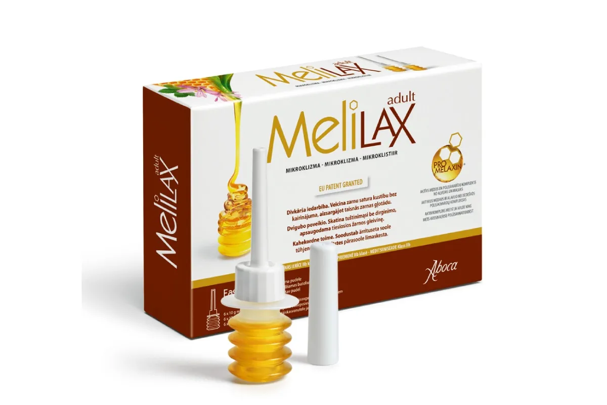 MELILAX Adult mikroklizma 10 g, 6 gab - Produkta attēls 
