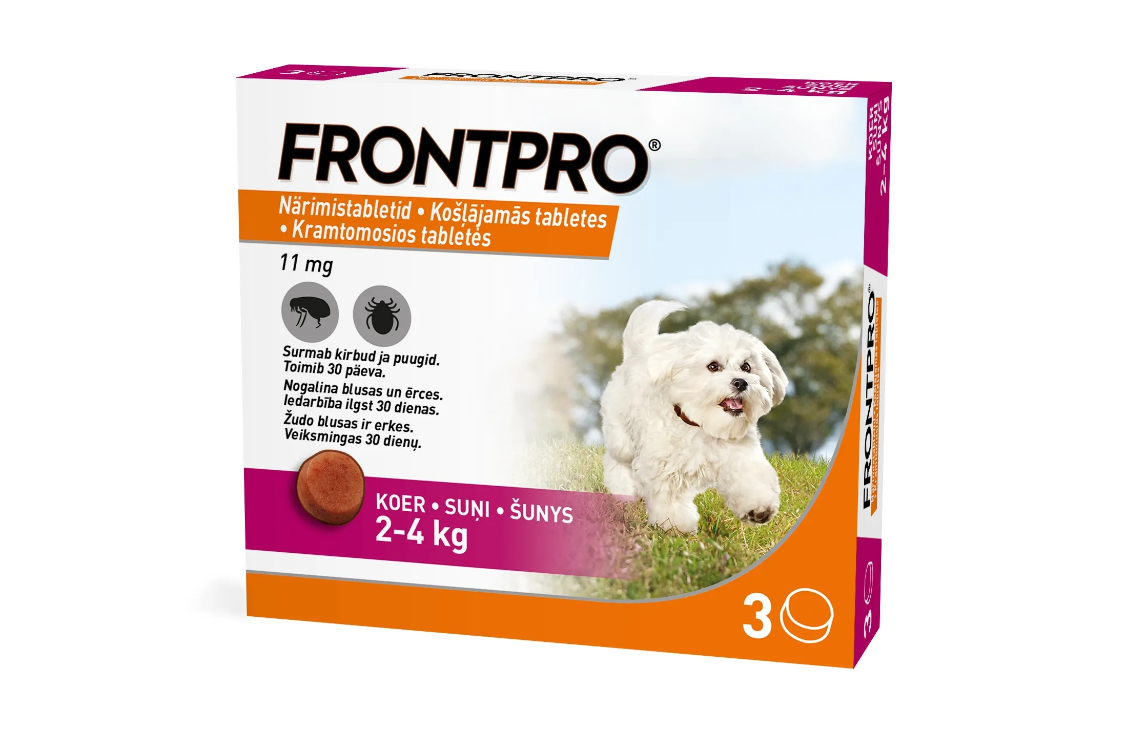 FRONTPRO 11mg košļājamās tabletes suņiem 2-4kg N3 - Produkta attēls 
