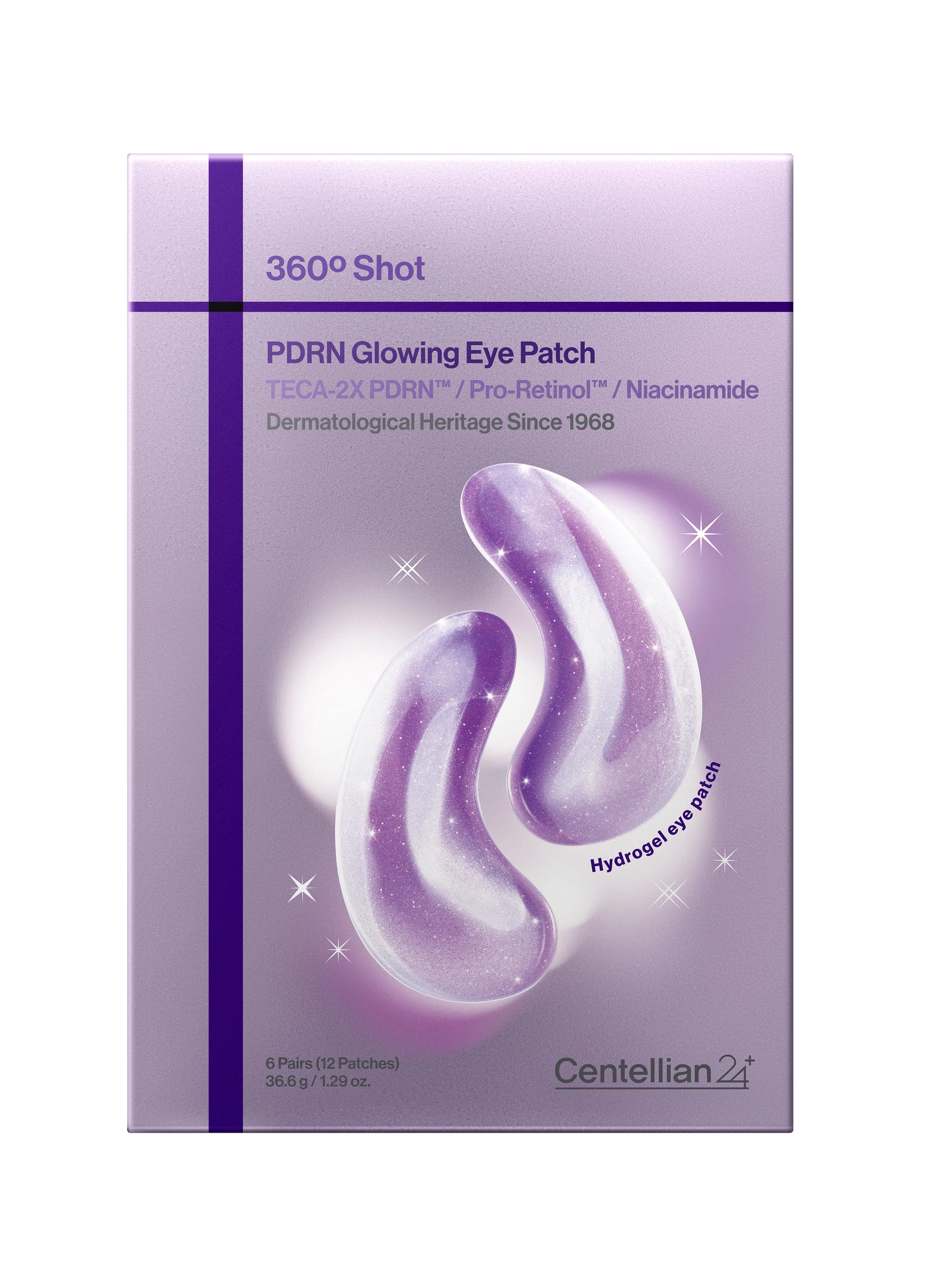 CENTELLIAN24 360 Shot PDRN Glowing acu patči, 6 pāri - Produkta attēls 